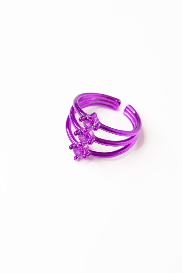 Midnight Sky Ring - Liquid Metallic Wisteria