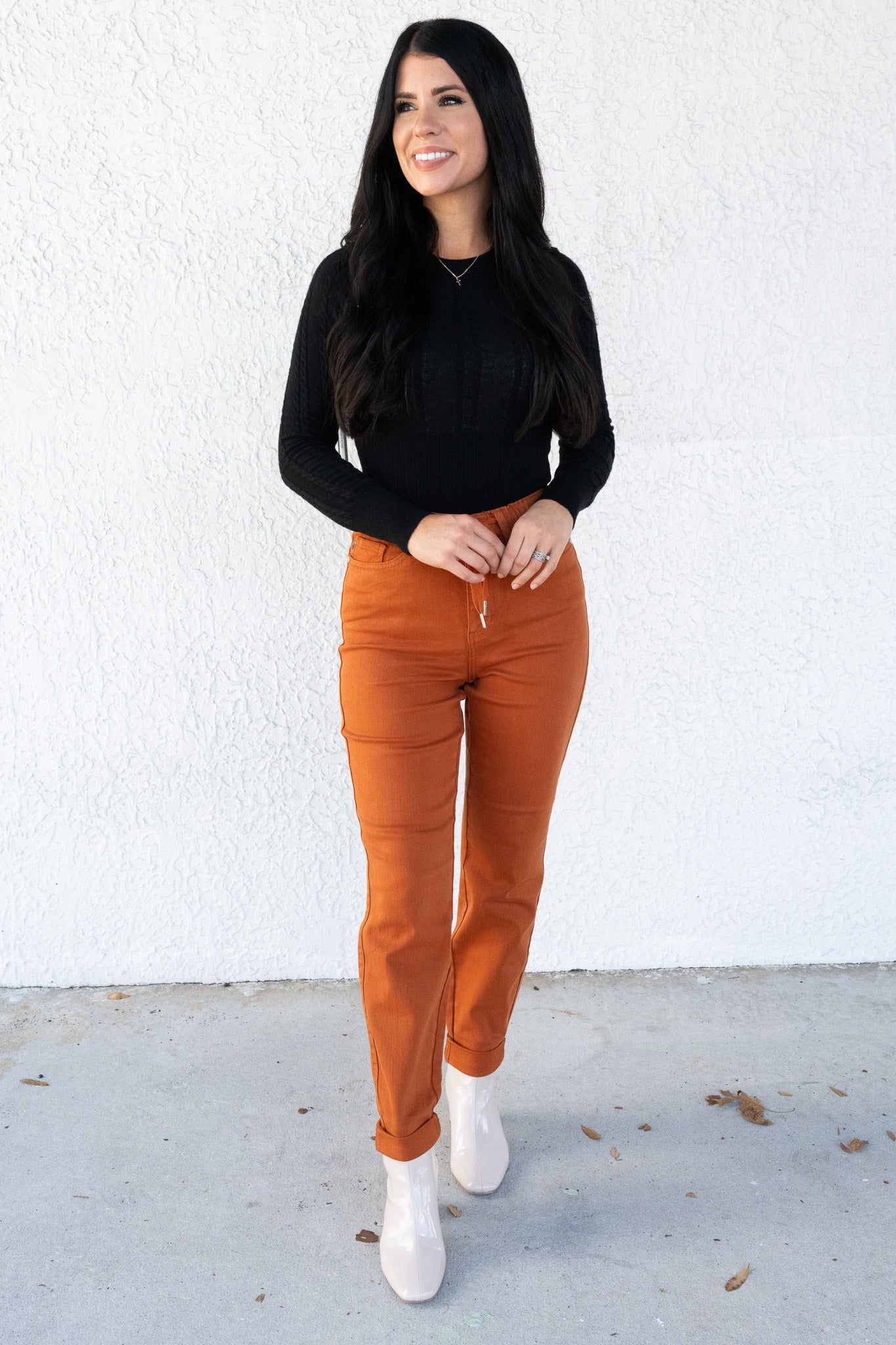 Icing On The Cake By Judy Blue - Auburn Orange Double Cuff Joggers