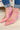 Aleena Slingback Kitten Pump Heels - Pink Canvas - By Alexa Rae