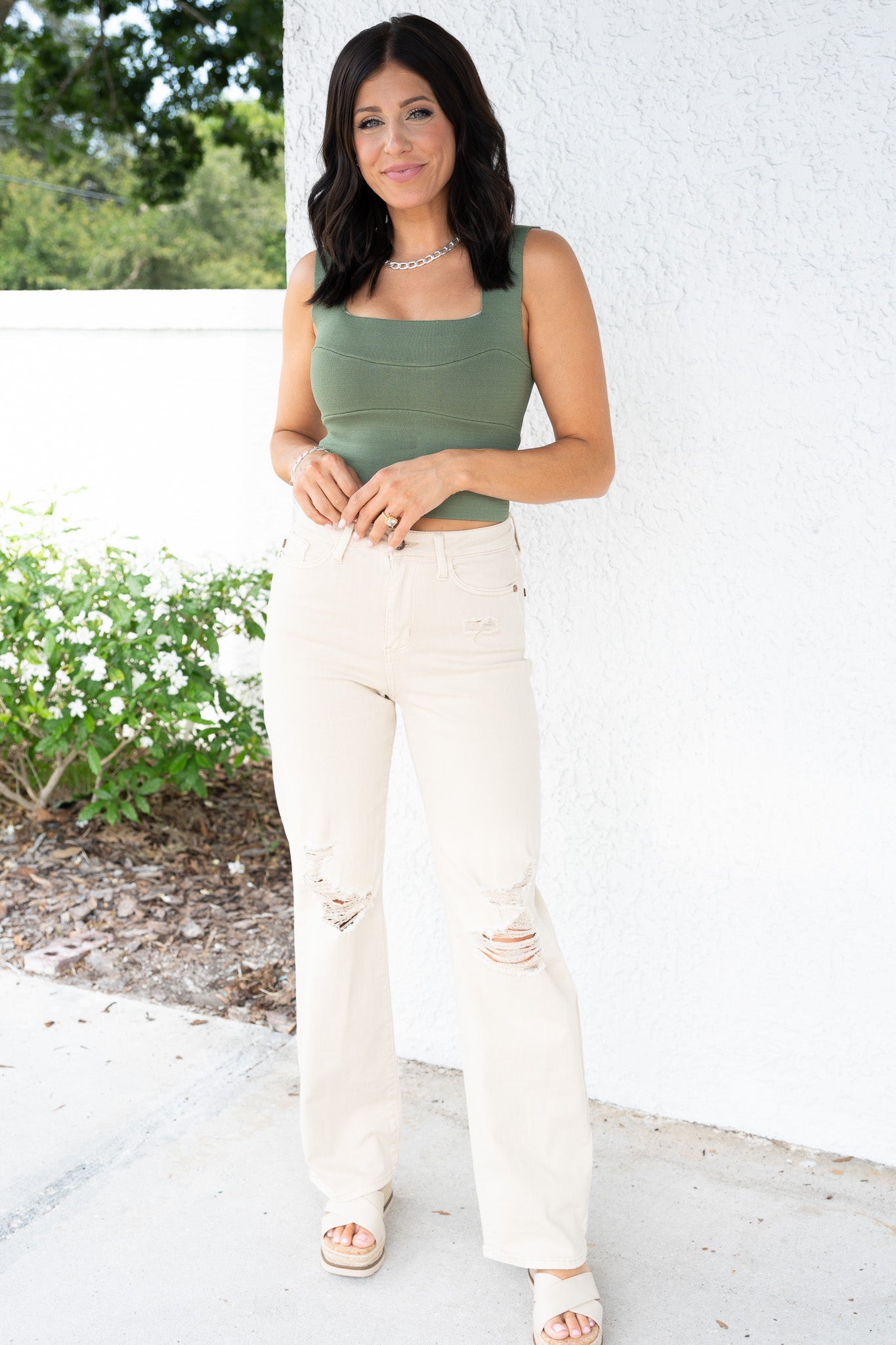 Judy Blue Uptown Funk High Rise Garment Dyed Distressed 90's Straight Jeans