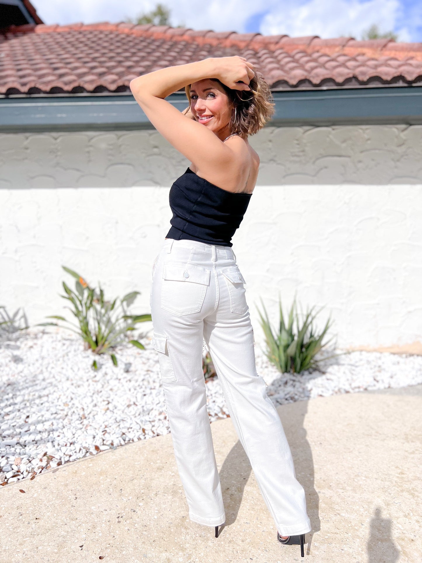 Cloud 9 By Judy Blue High Rise Cargo Straight Jeans *JB