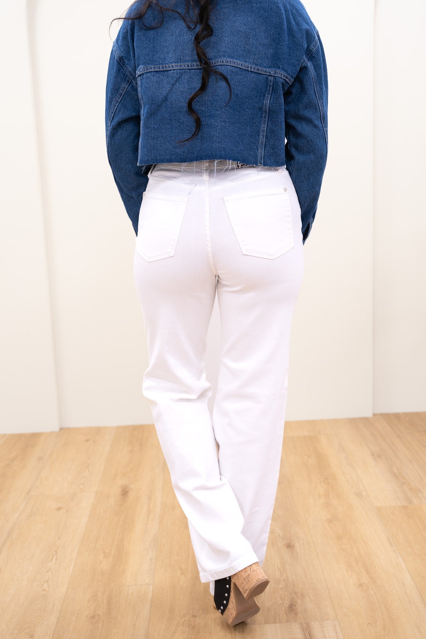 Judy Blue White Horse High Rise Braided Wide Leg Jeans *JB