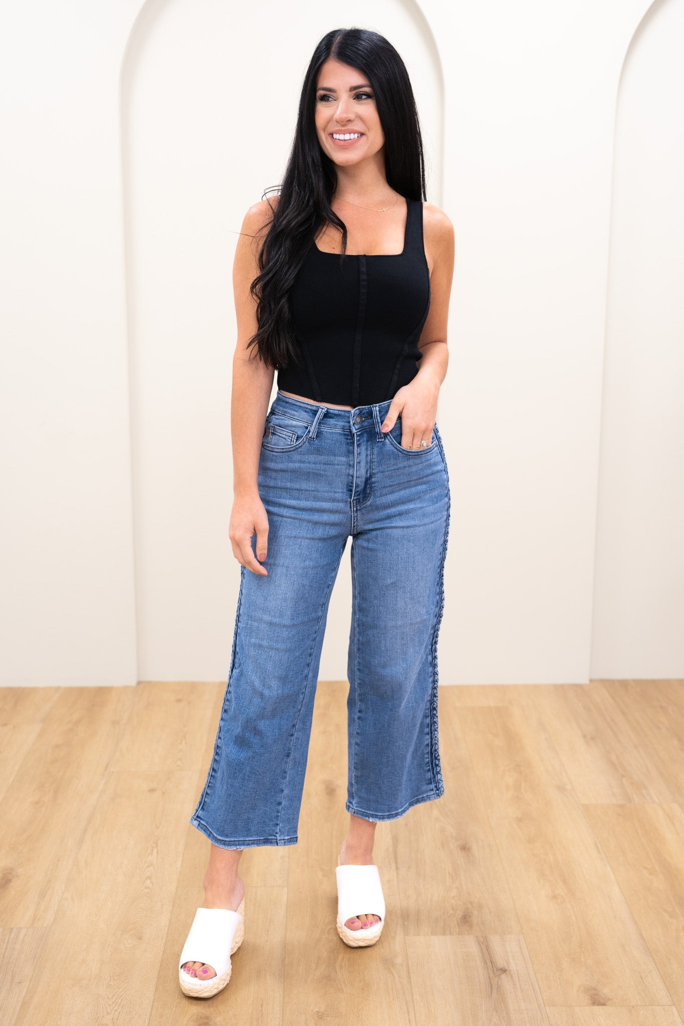 Judy Blue We Belong Together Braided High Rise Jeans