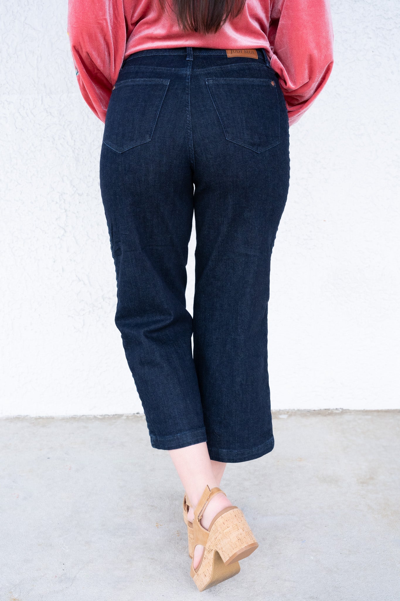 Weave With It By Judy Blue - High Rise Crop Wide Leg Jeans