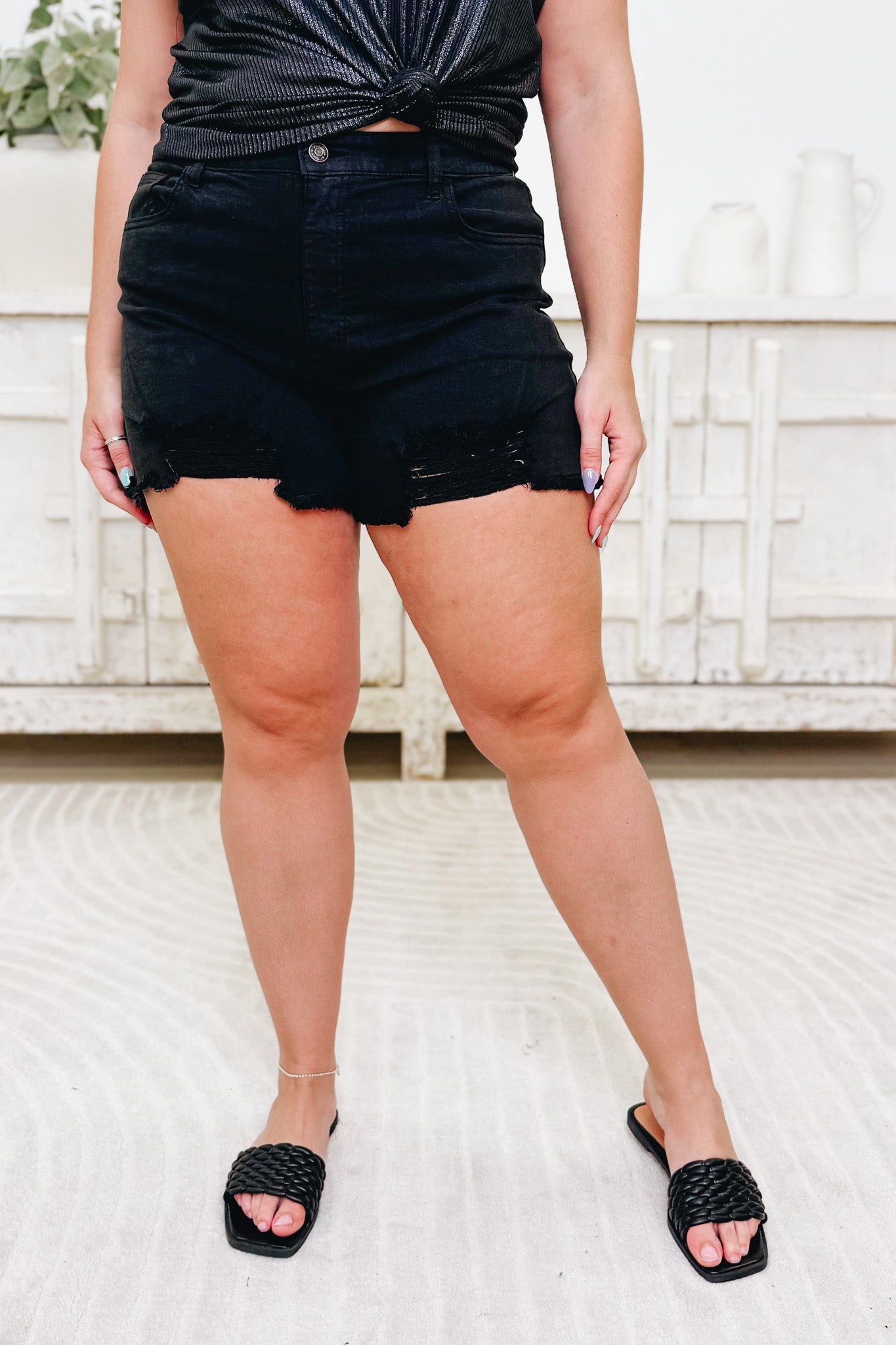 Heatwave By White Birch - Mid Rise Distressed Shorts - 4 Colors!