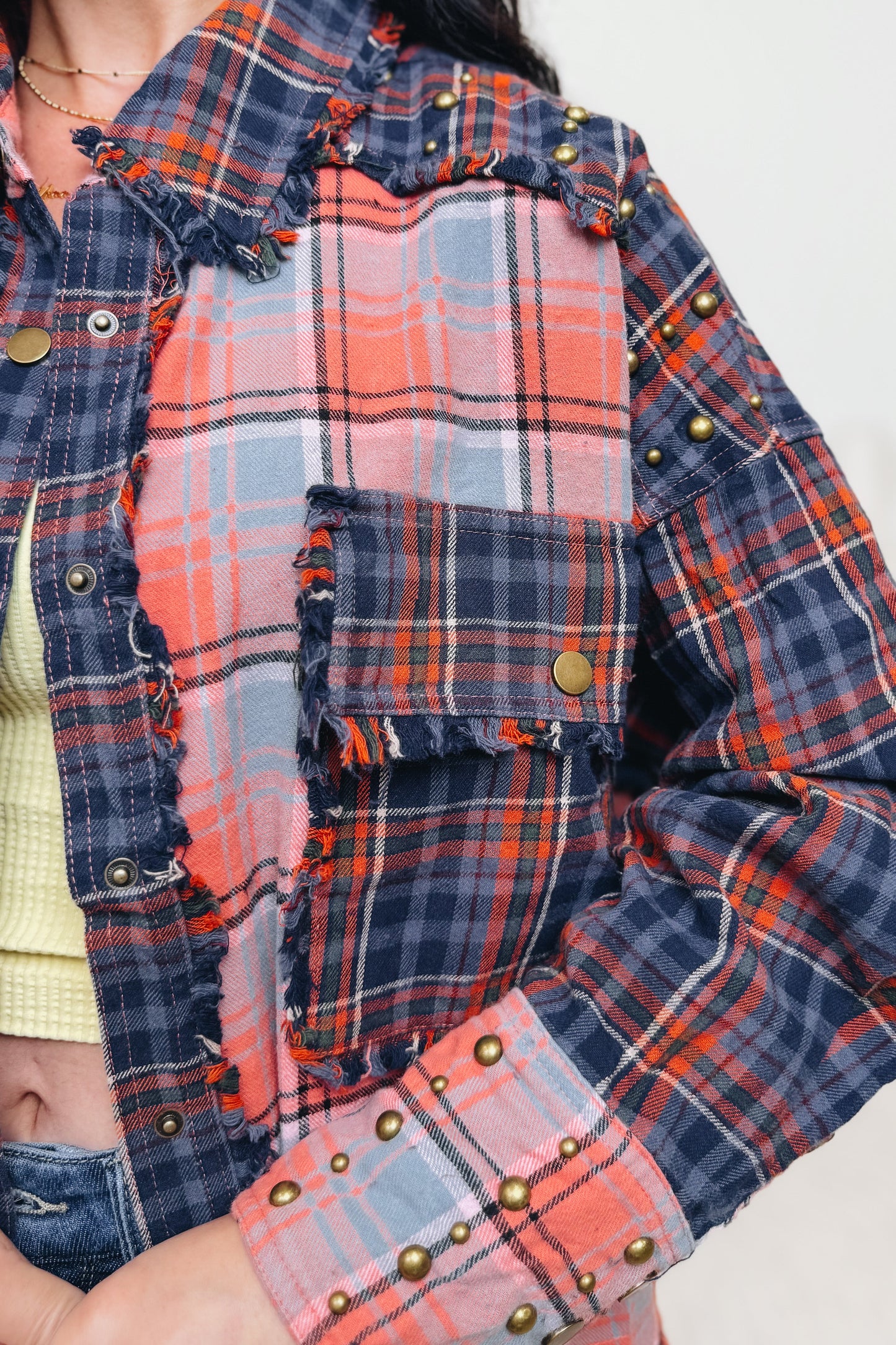 Mix & Patch Button Down Top