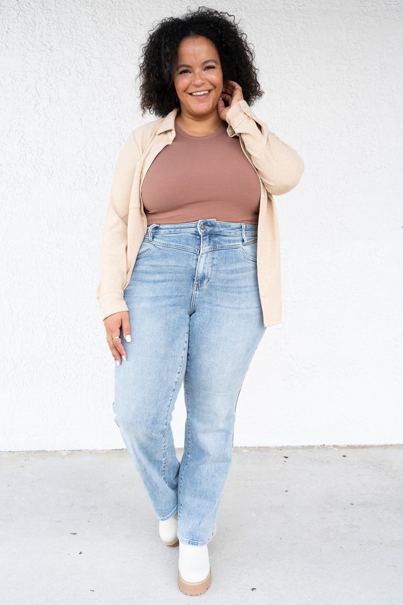 Judy Blue Wild Cherry High Rise Retro Wide Leg Jeans