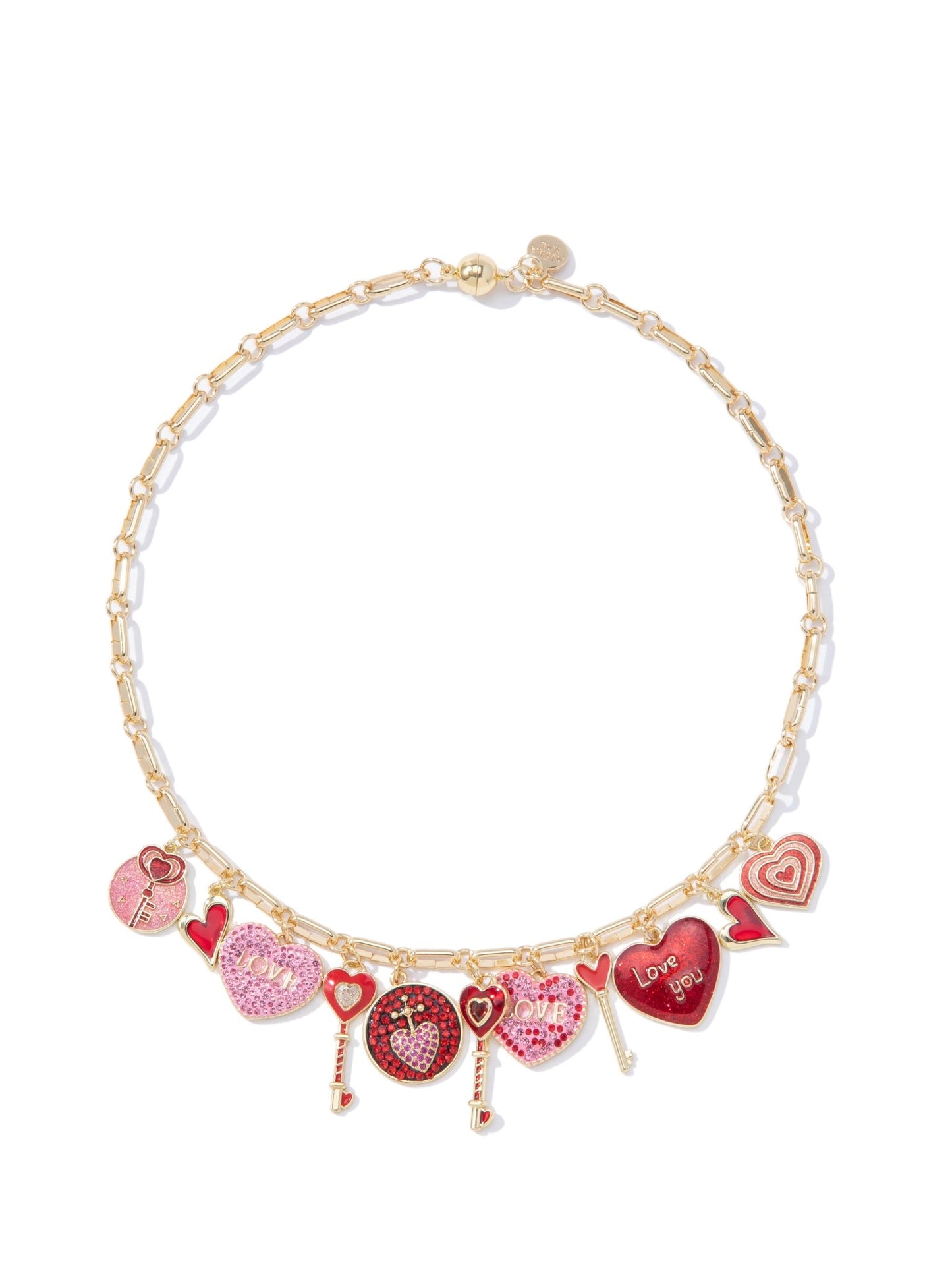 Be My Valentine Charm Necklace - Gold - By Alexa Rae