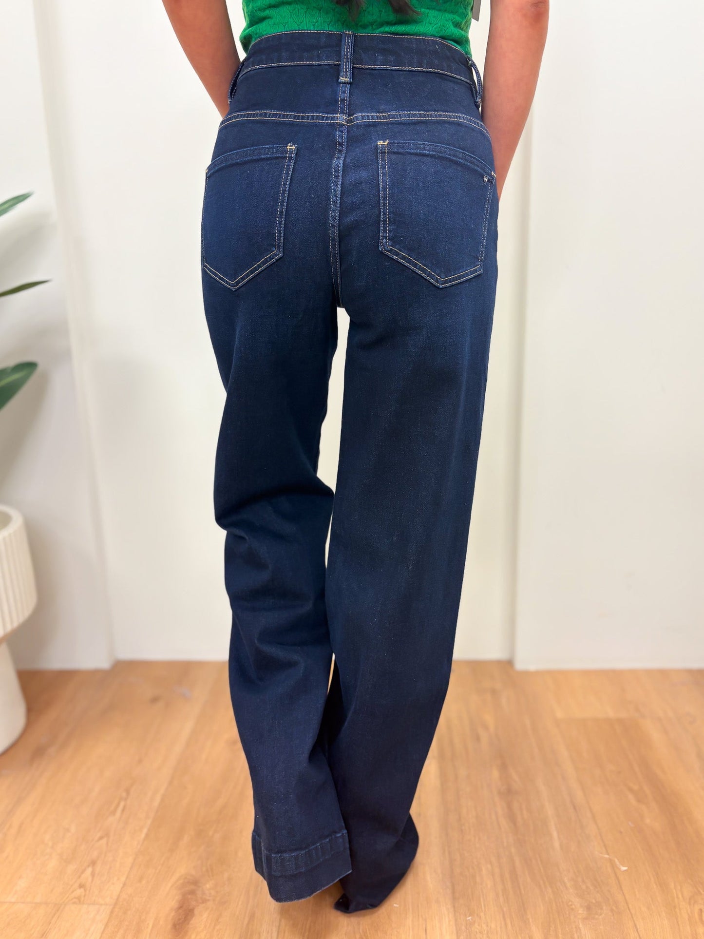 The Real Deal By Mica - High Rise Wide Leg Yoke Jeans