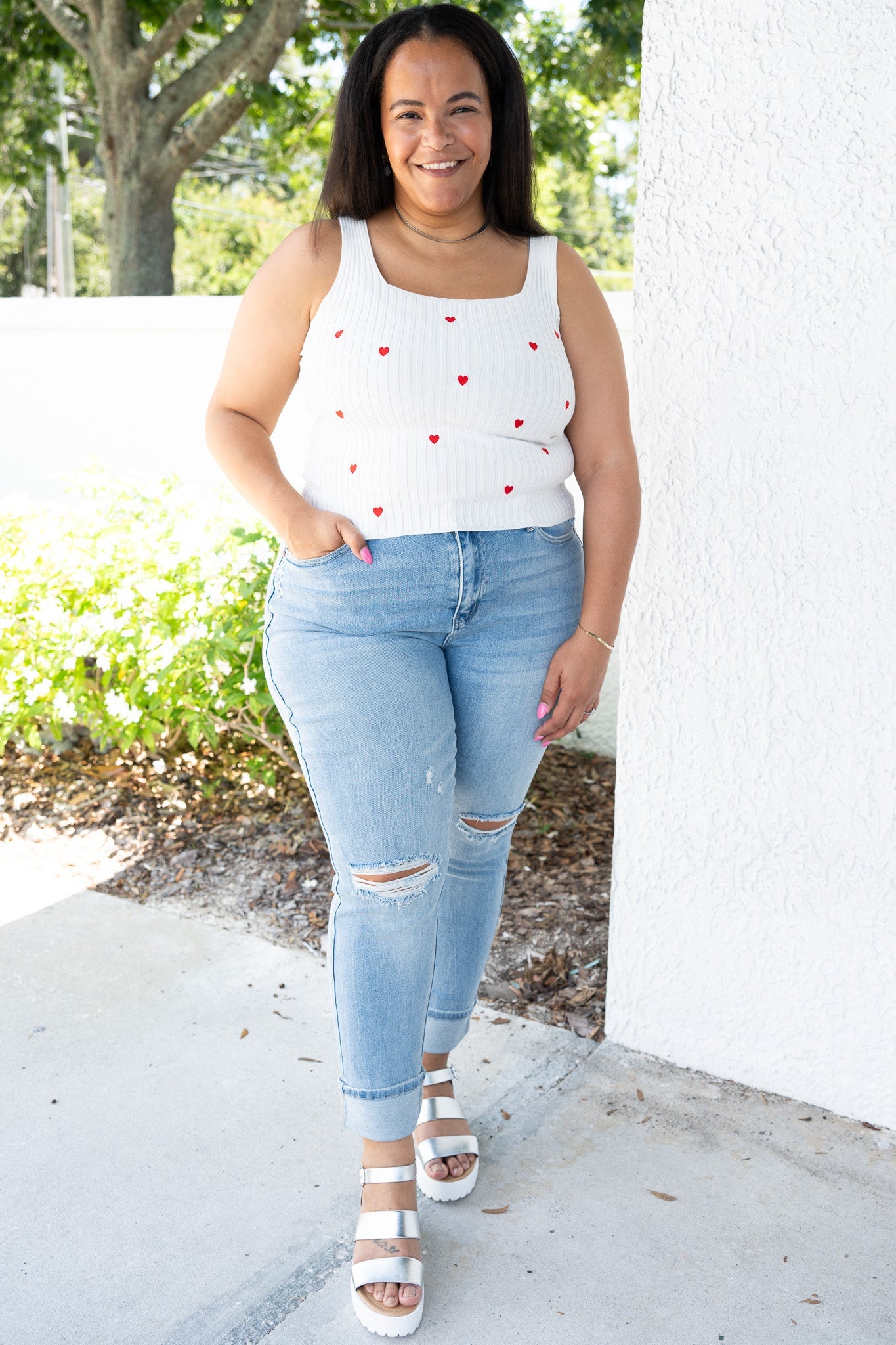 Judy Blue Star Struck Mid Rise Cuff Boyfriend Jeans *JB