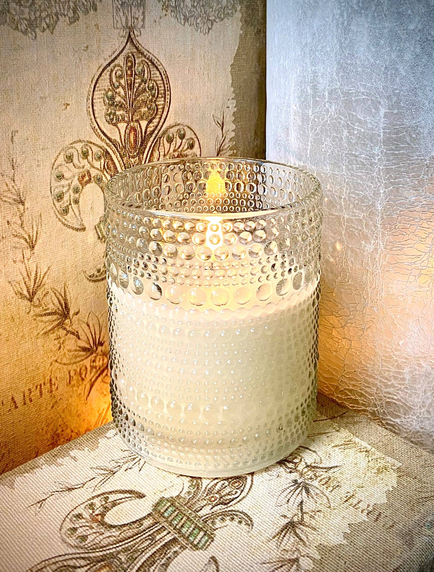 4"x5" Radiance Ivory Embossed Candle