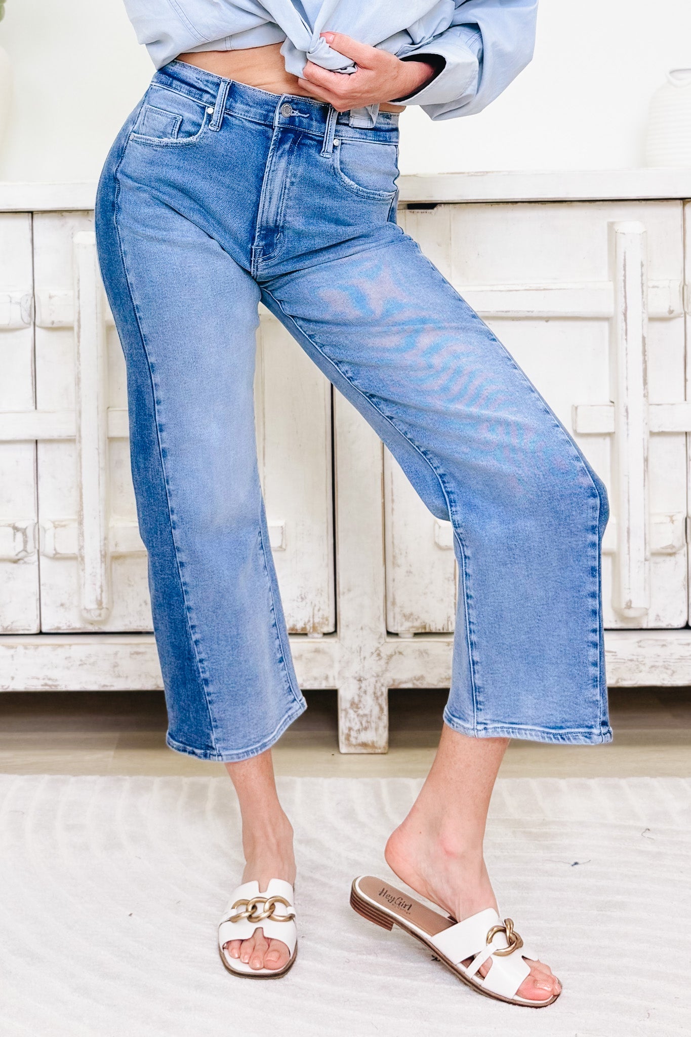 Always By My Side By Anniewear - Two Tone Barrel Jeans - 2 Colors!