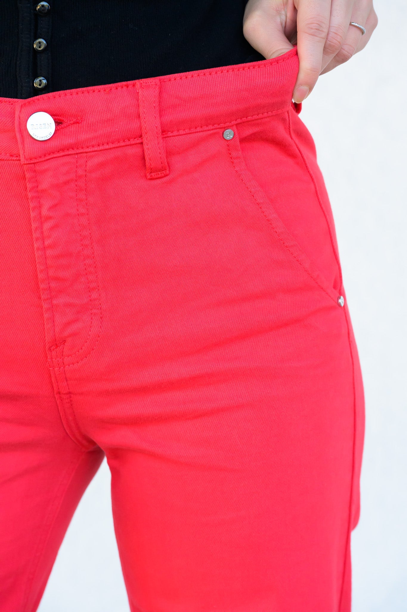 You're A Fireball By Risen - High Rise Tummy Control Wide Leg Pants - Fiesta