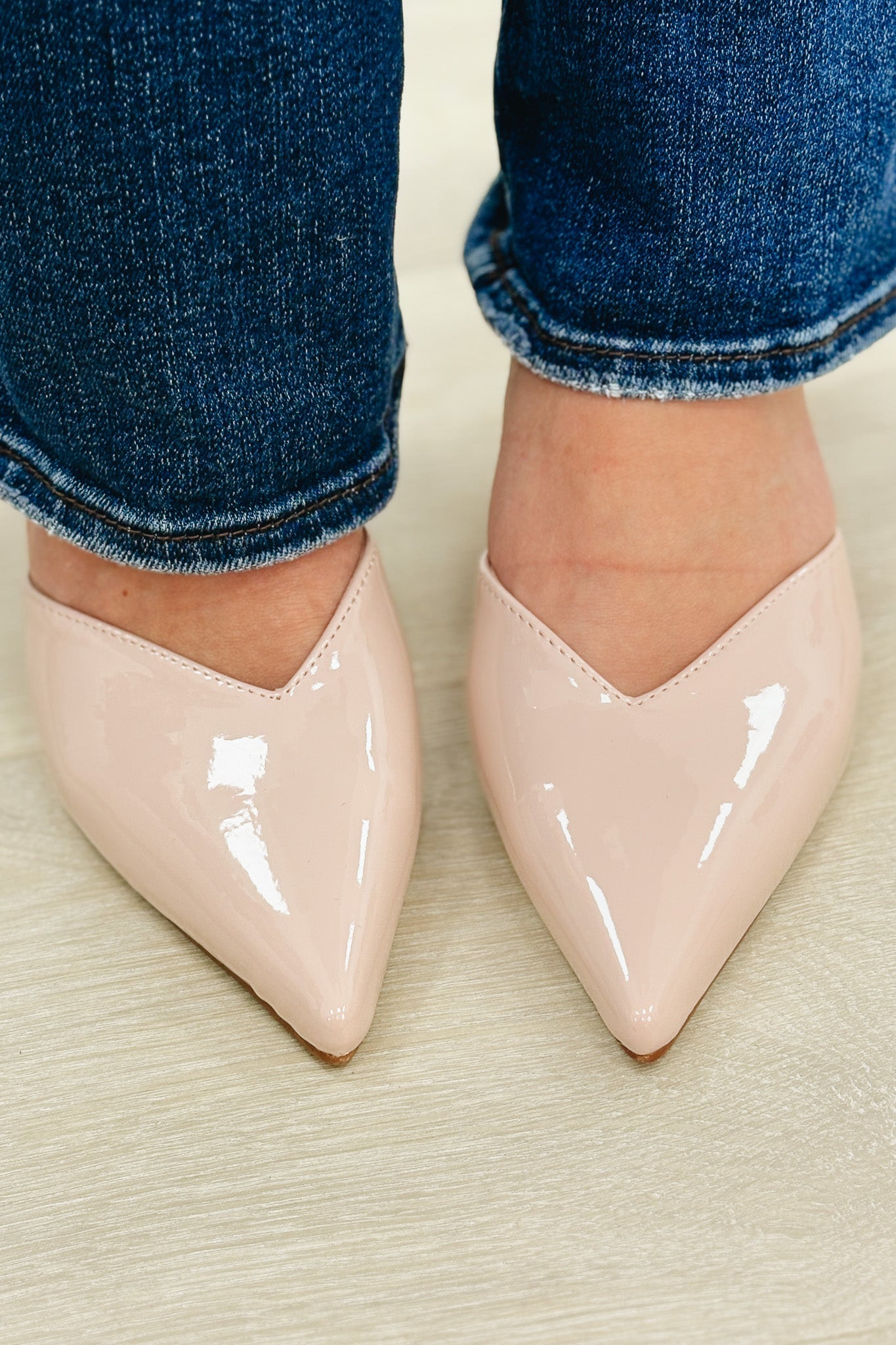The Equal Pointy Kitten Heel - Nude Patent