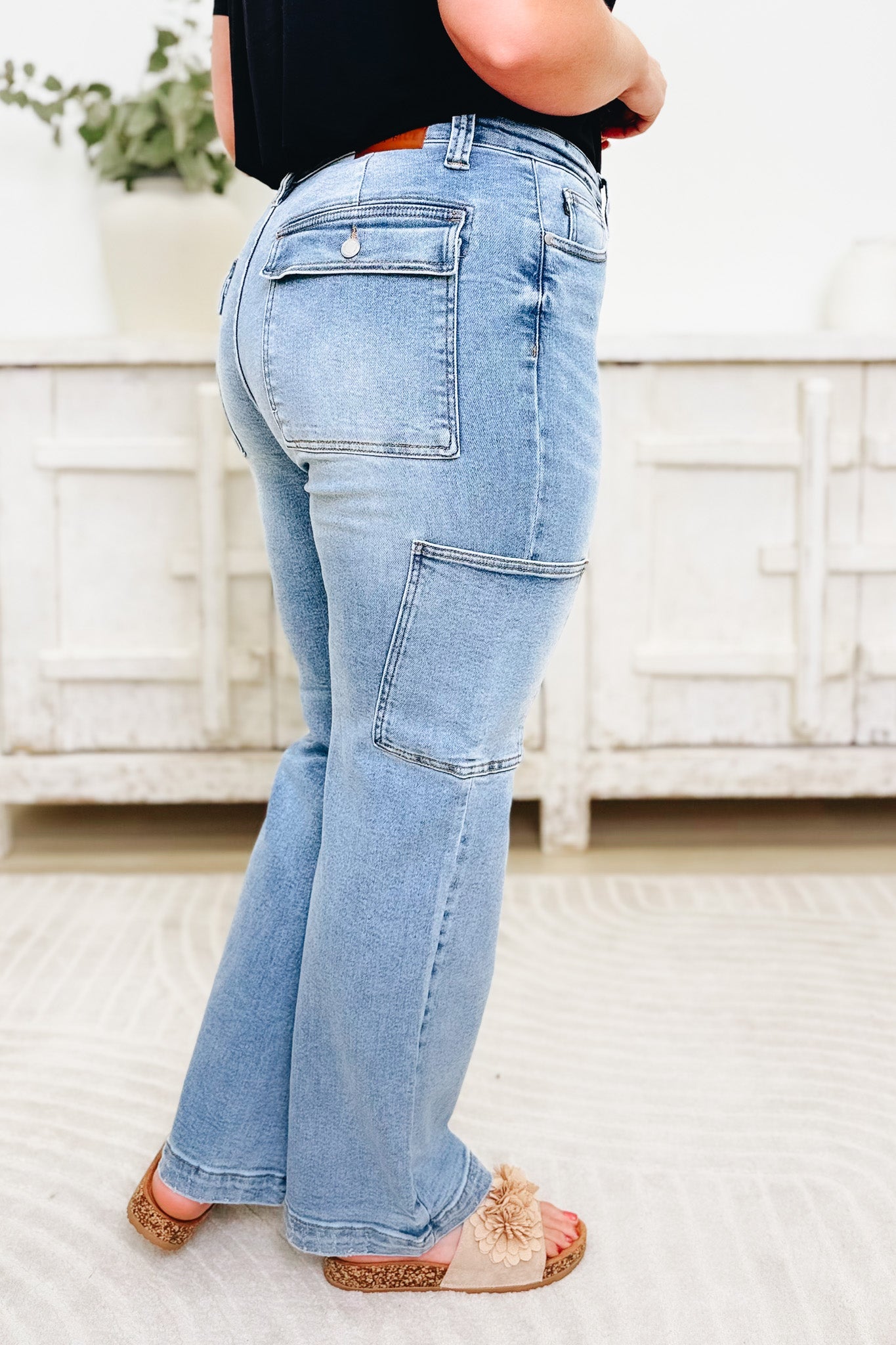 Jessica By Judy Blue - High Rise Cargo Wide Leg Jeans