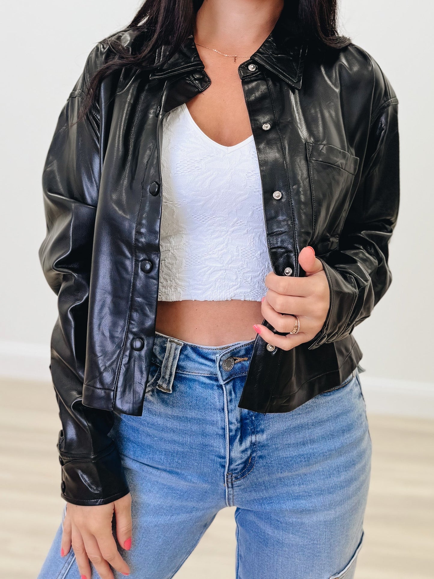 Gonna Ride With Me Cropped Leather Jacket - 2 Colors!