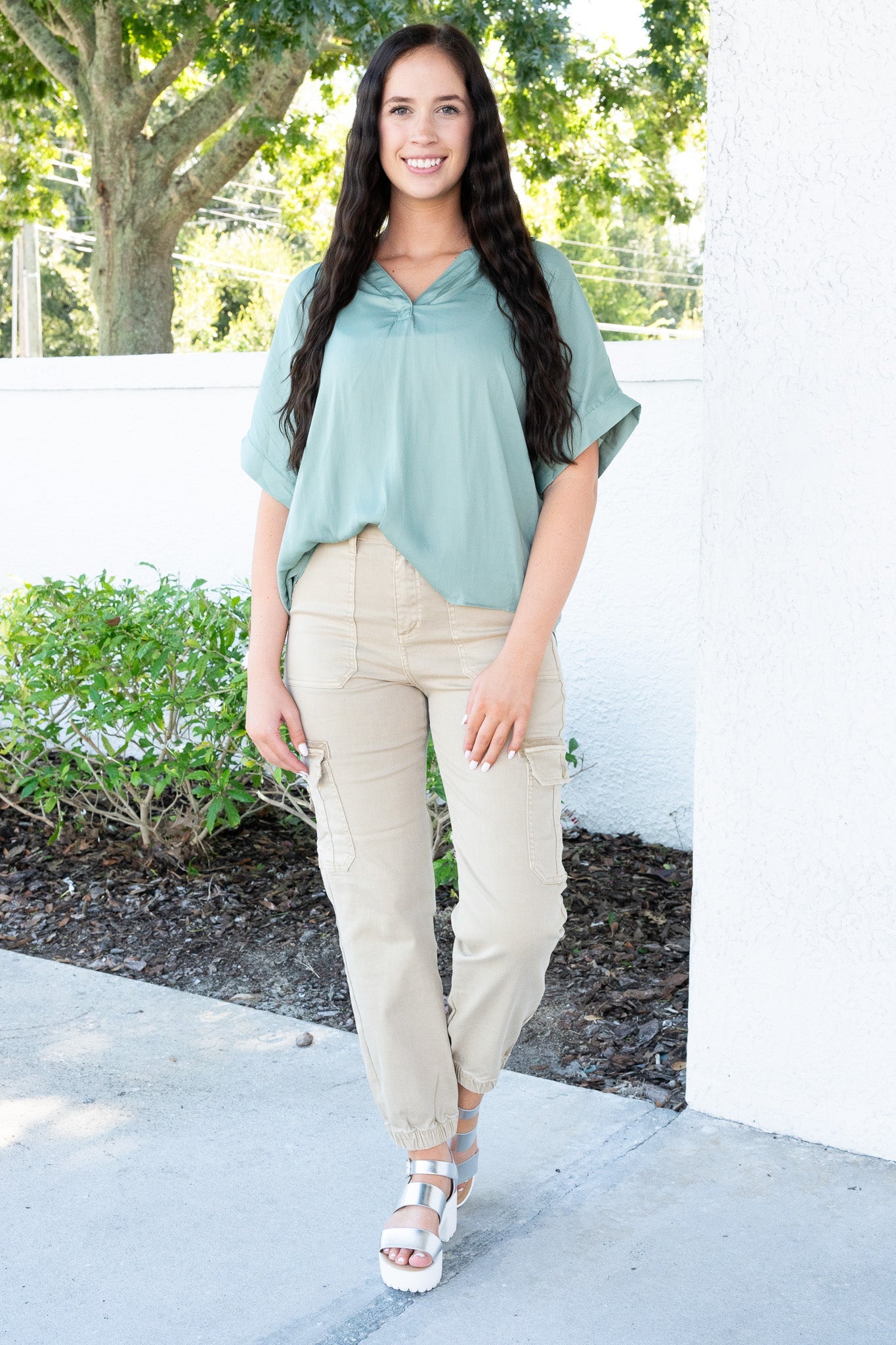 Made For You By Risen - High Rise Cargo Jogger Pants