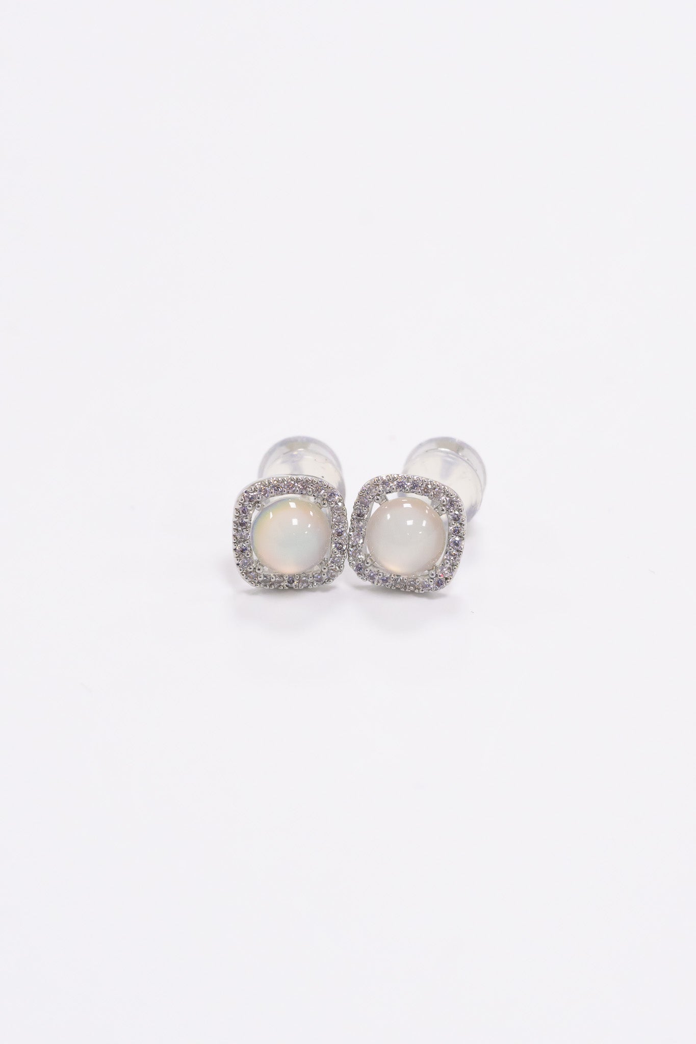 Opal Earrings - Silver Pink Opal