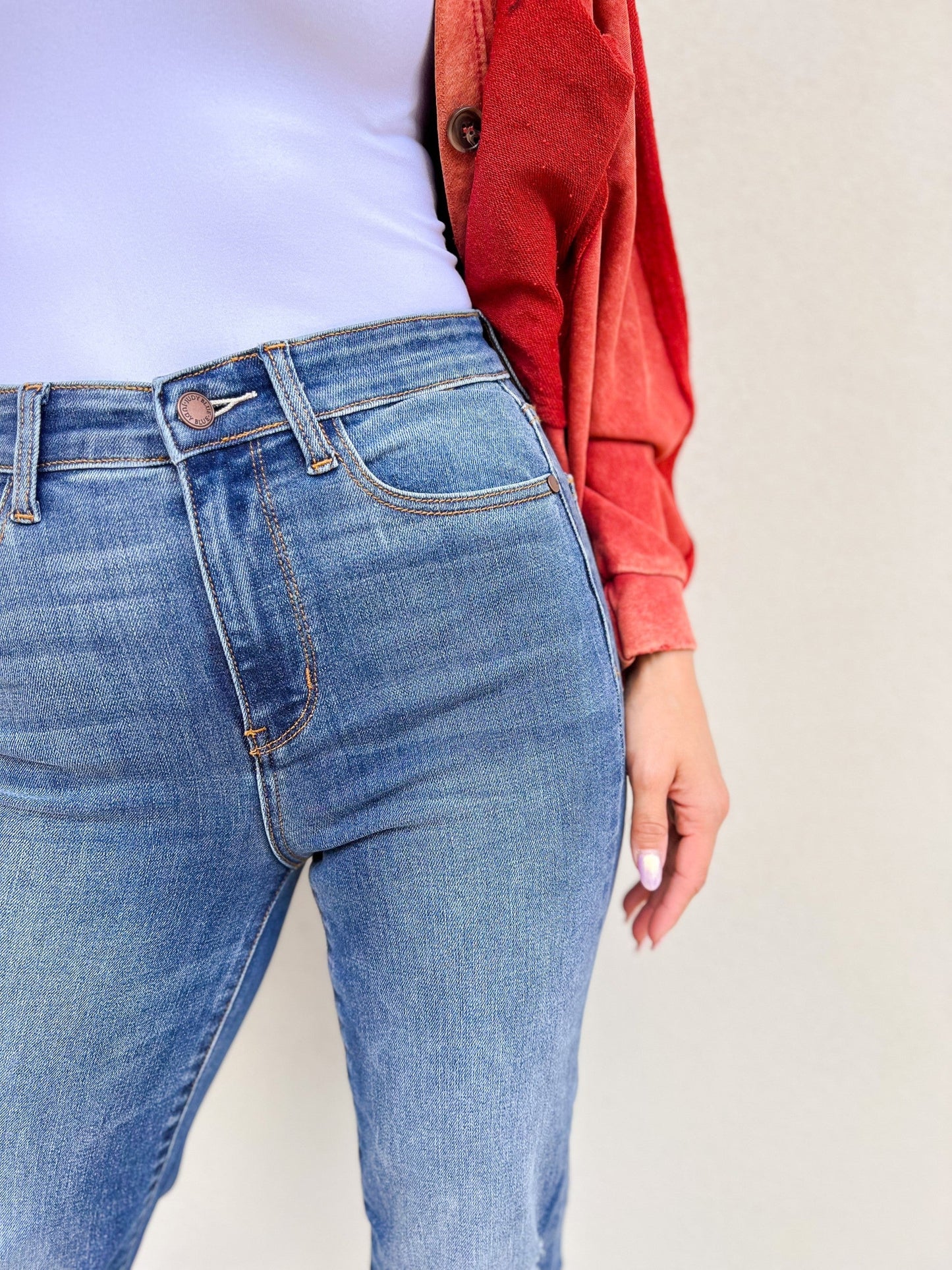 Judy Blue Nashville Hot Frayed Hem Straight Jeans