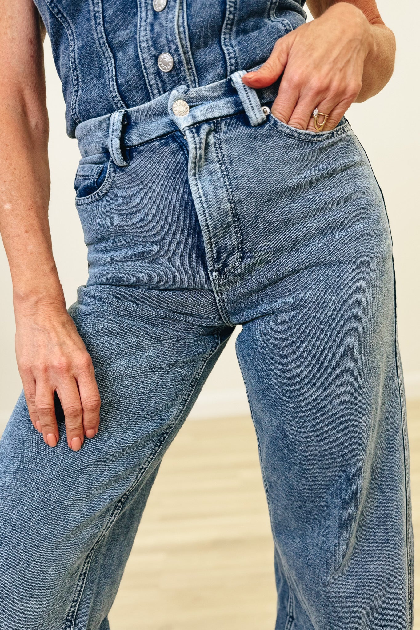 Buttoned & Bold By White Birch - High Rise Wide Leg Jeans - 2 Colors!