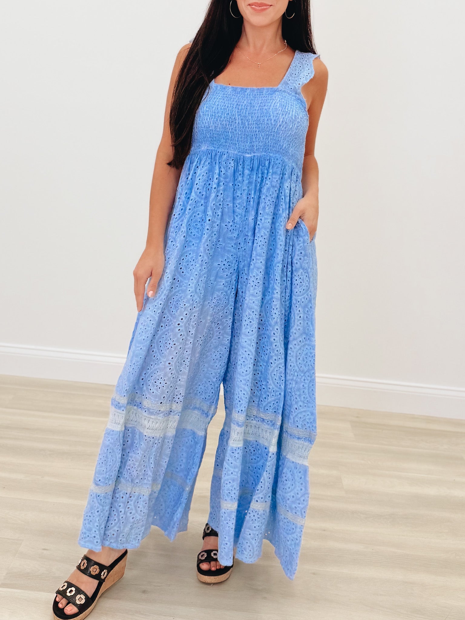 The Elegance In You Jumpsuit - Sky Blue