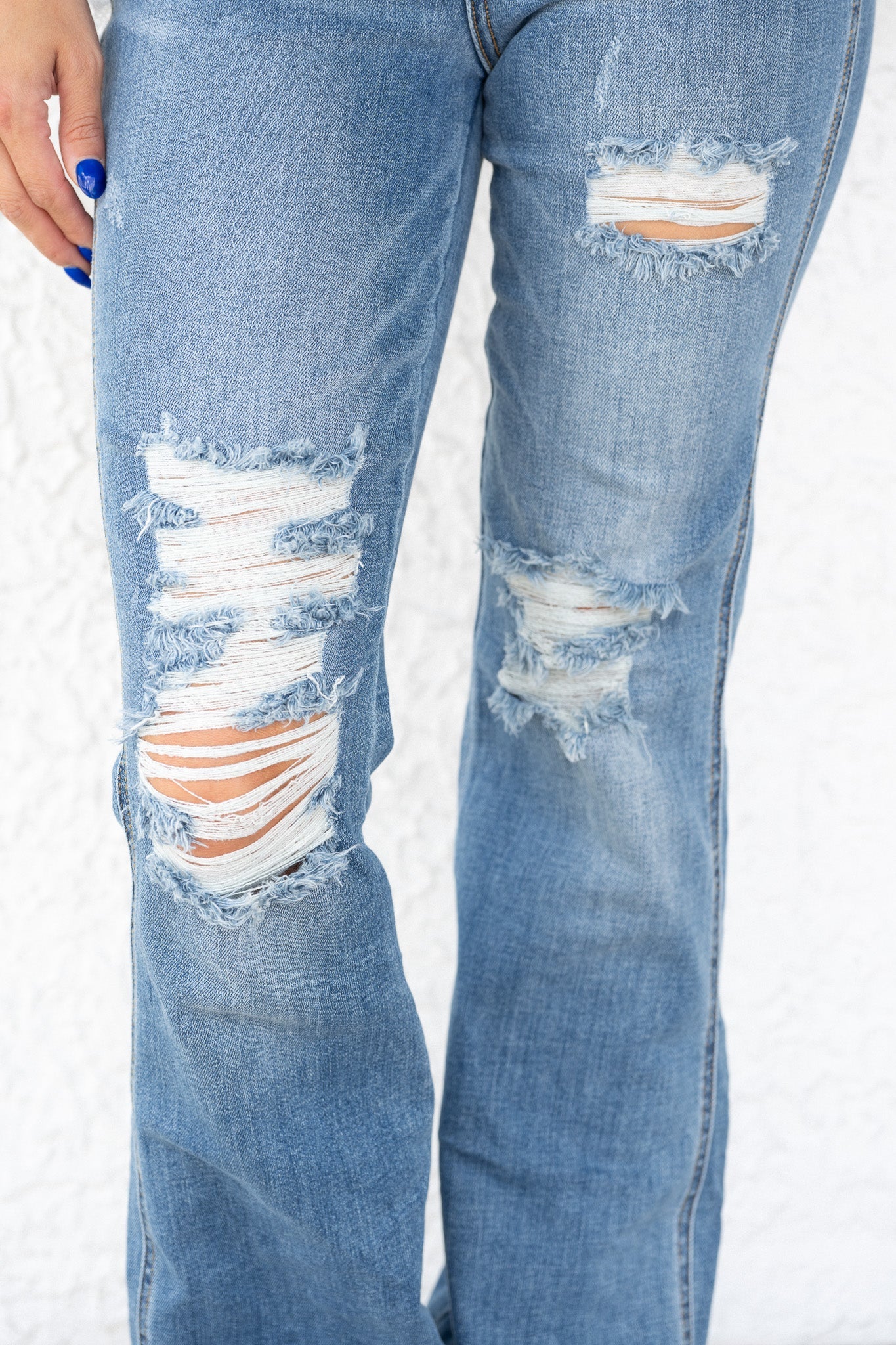 Judy Blue Keep Holding On High Rise Distressed Frayed Hem Bootcut Jeans