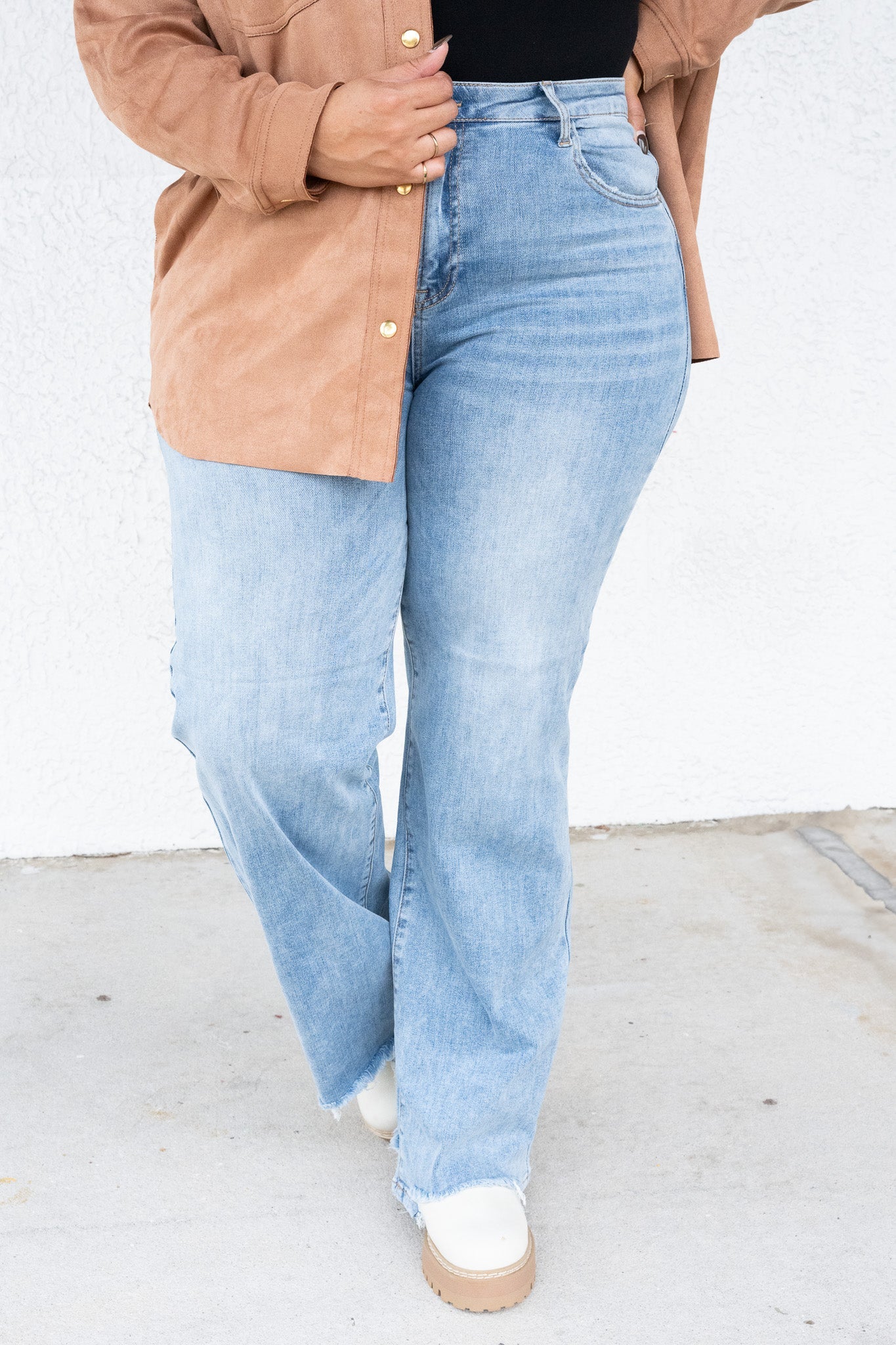 Brooke Jeans By Risen High Rise Wide Leg - Light