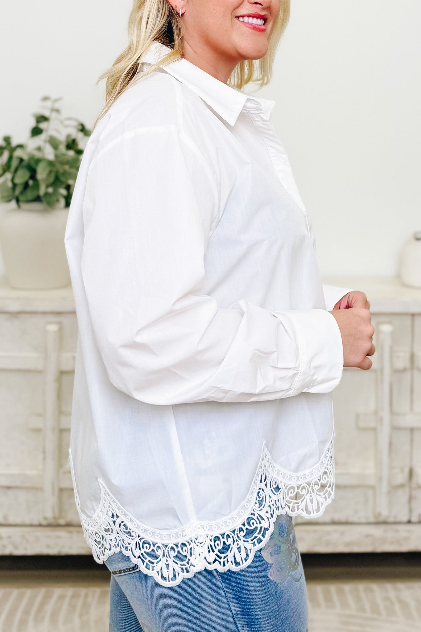Cut Out For Greatness Button Down Top