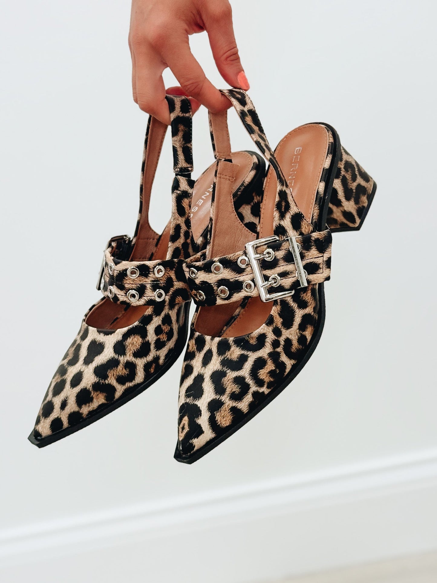 Abigail Slingback Heel Loafers - Leopard