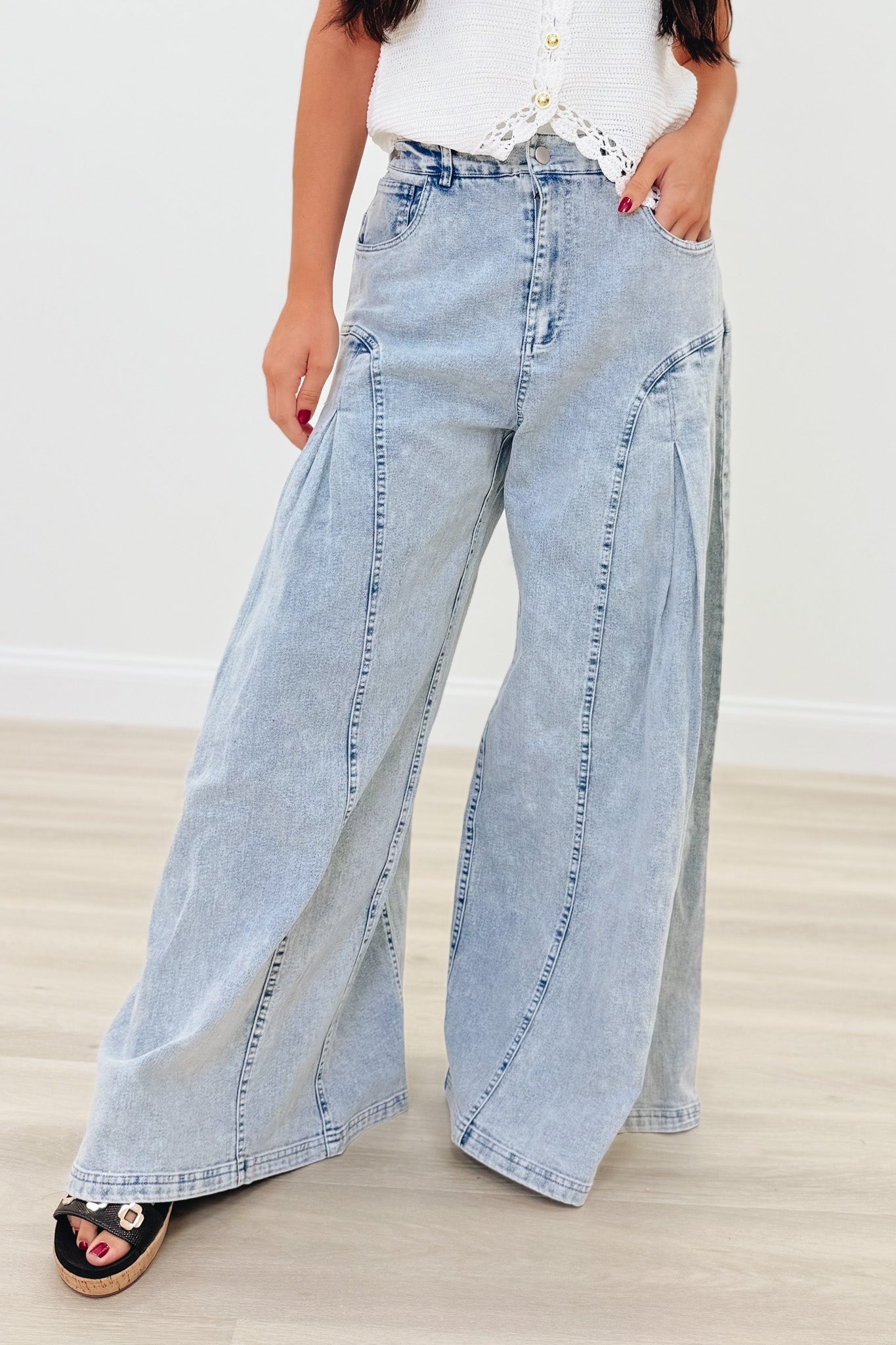 Bold & Breeze Wide Leg Pants - Denim