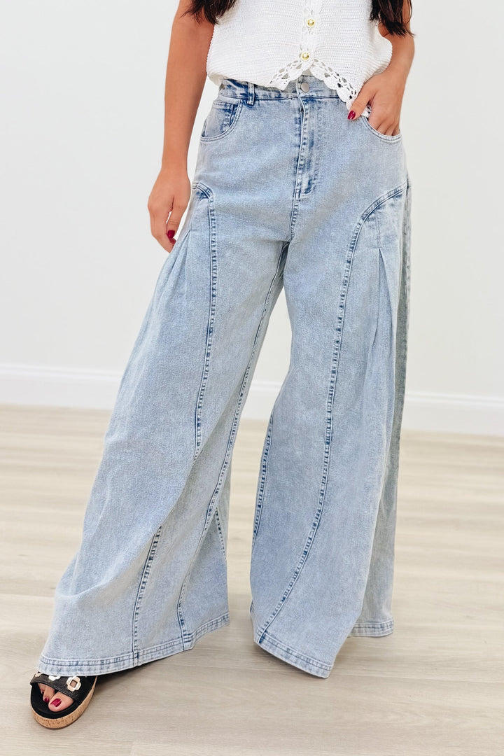 Bold & Breeze Wide Leg Pants - Denim