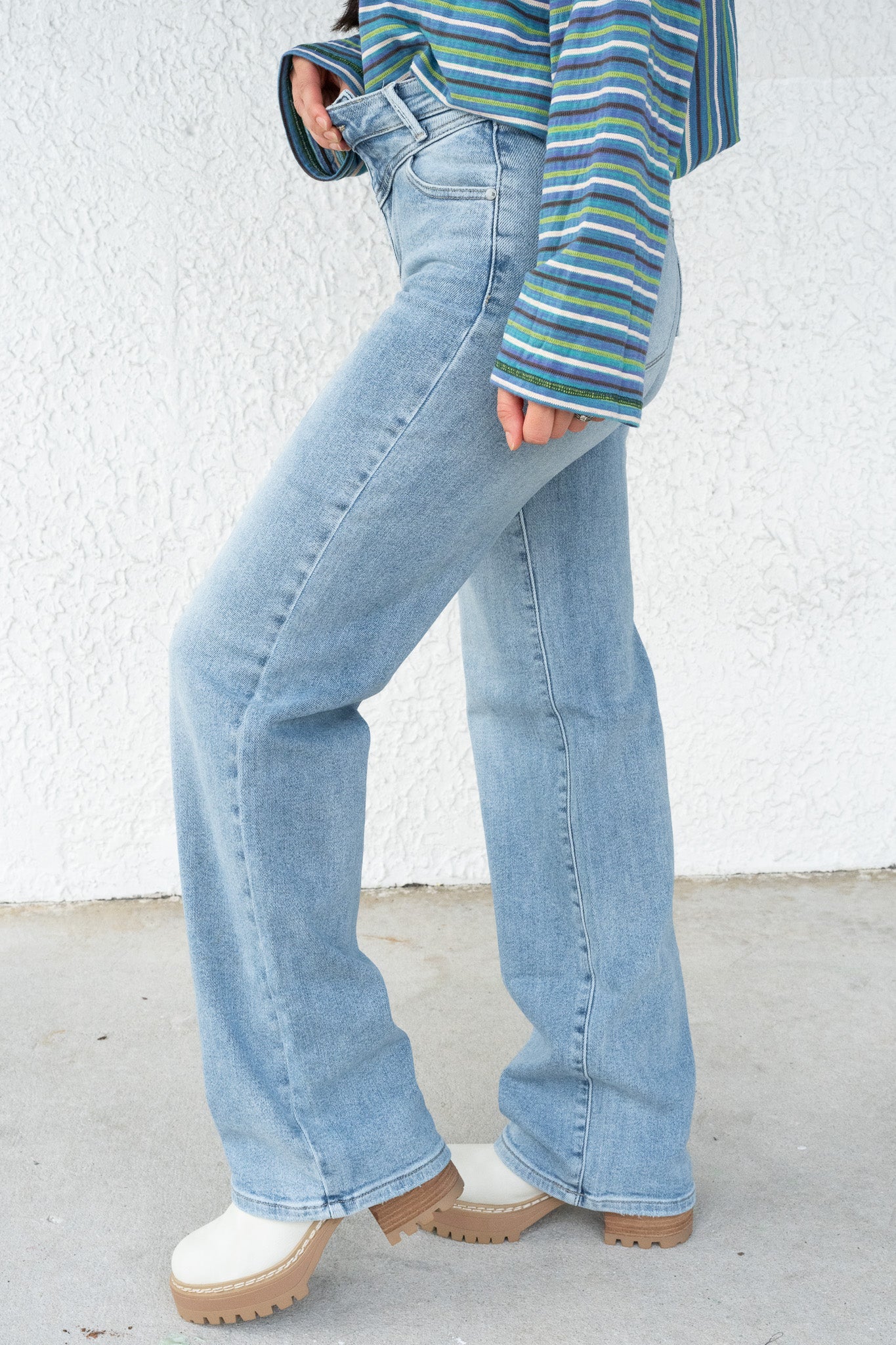 Judy Blue Wild Cherry High Rise Retro Wide Leg Jeans