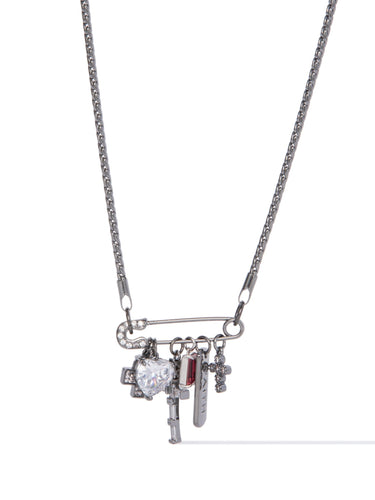 Charmed Life Necklace Blessed - Gunmetal - By Alexa Rae