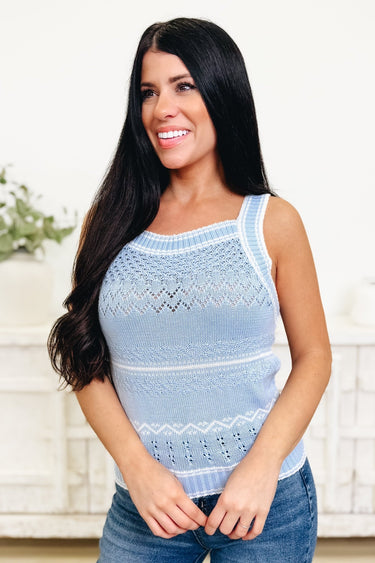 Coastal Cool Open Knit Tank Top - By Alexa Rae