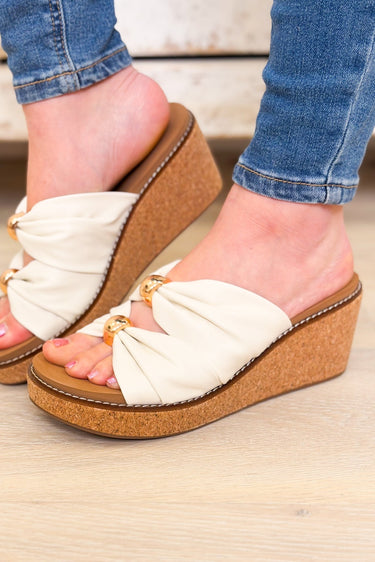 Corky's Miss Understood Wedges - Ivory - By Alexa Rae