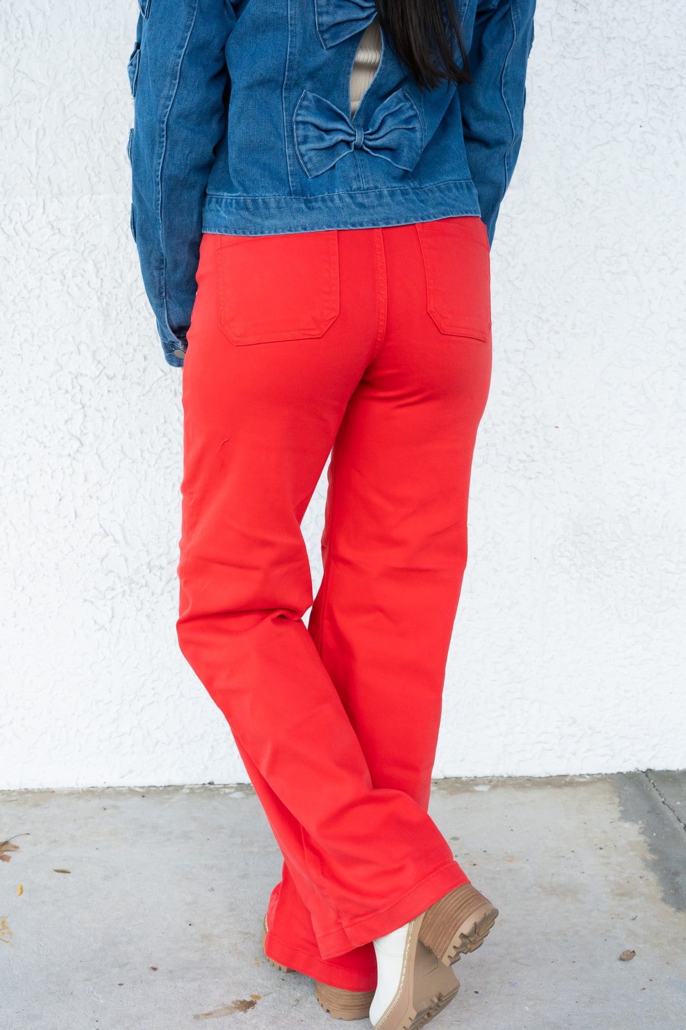 You're A Fireball By Risen - High Rise Tummy Control Wide Leg Pants - Fiesta