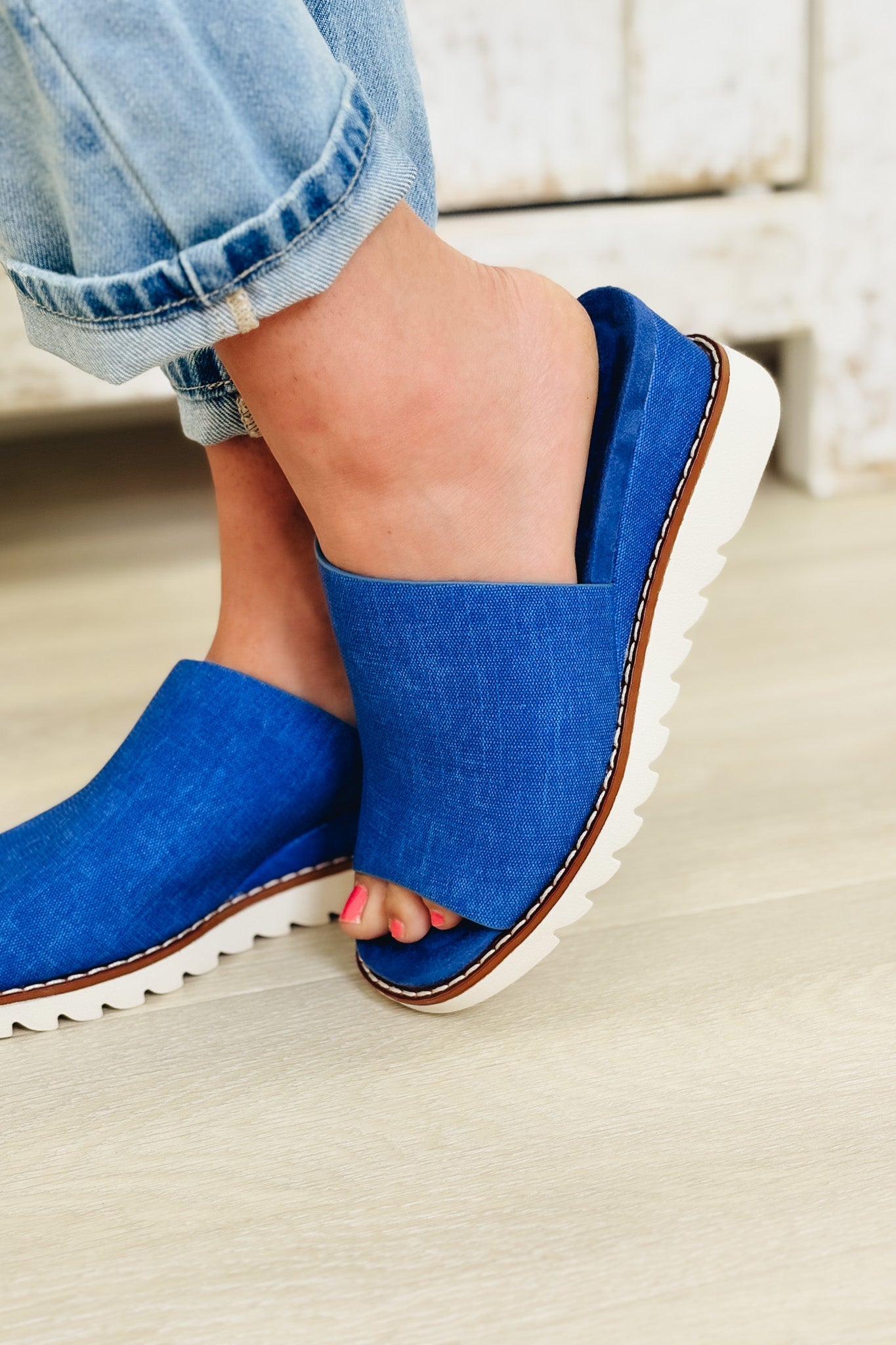 Expand Sandal Wedge - Blue Denim