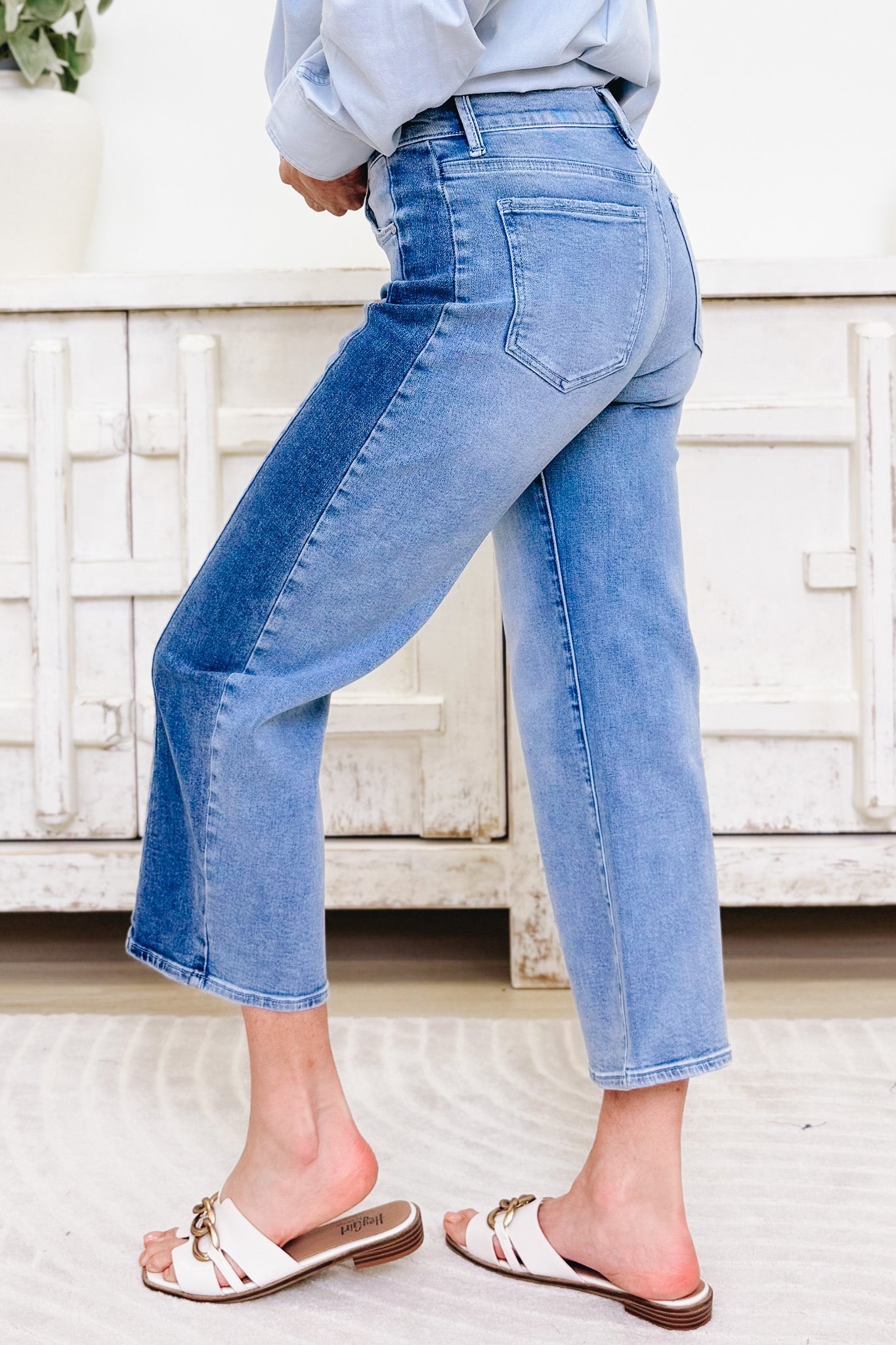 Always By My Side By Anniewear - Two Tone Barrel Jeans - 2 Colors!