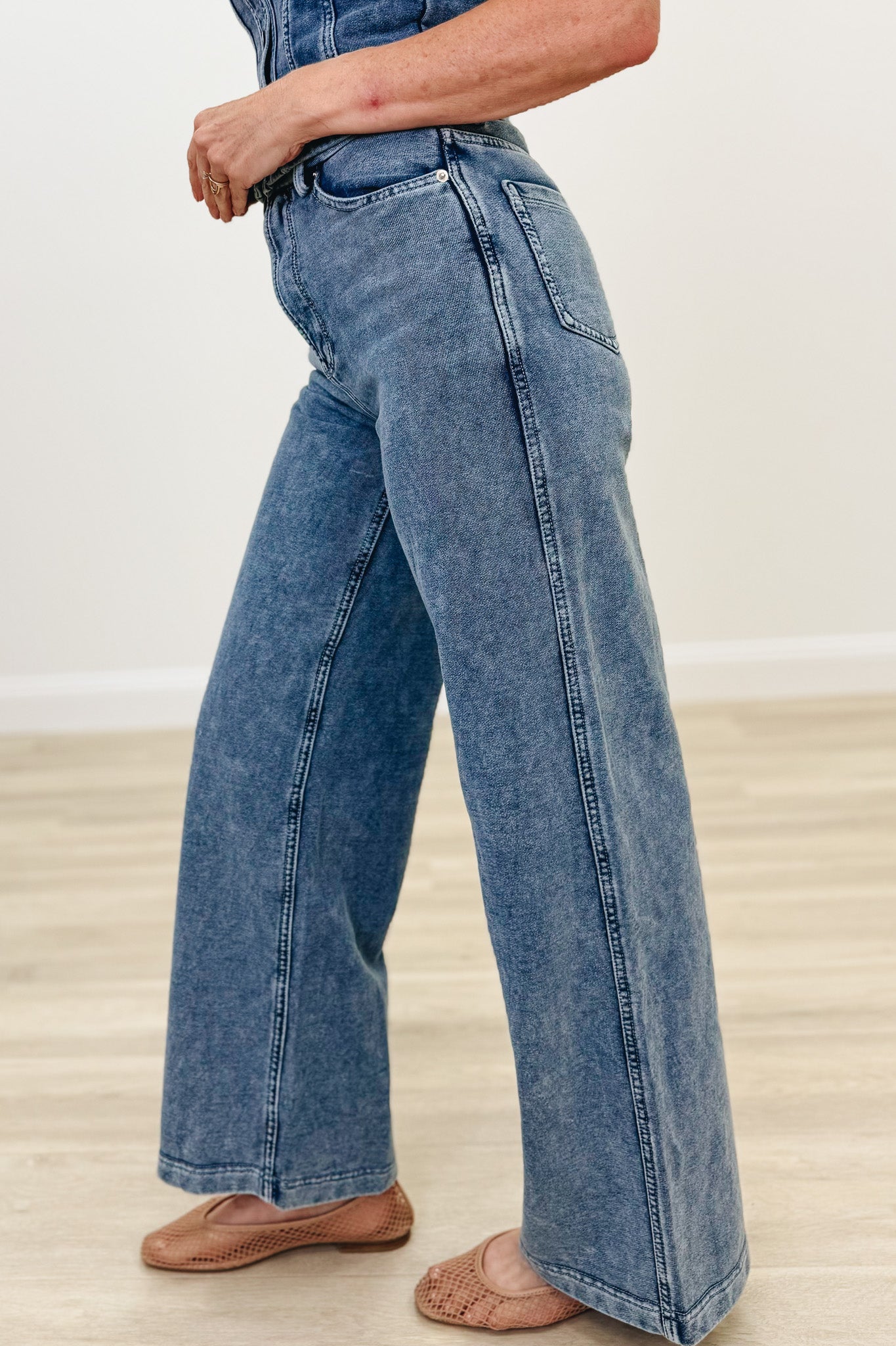 Buttoned & Bold By White Birch - High Rise Wide Leg Jeans - 2 Colors!