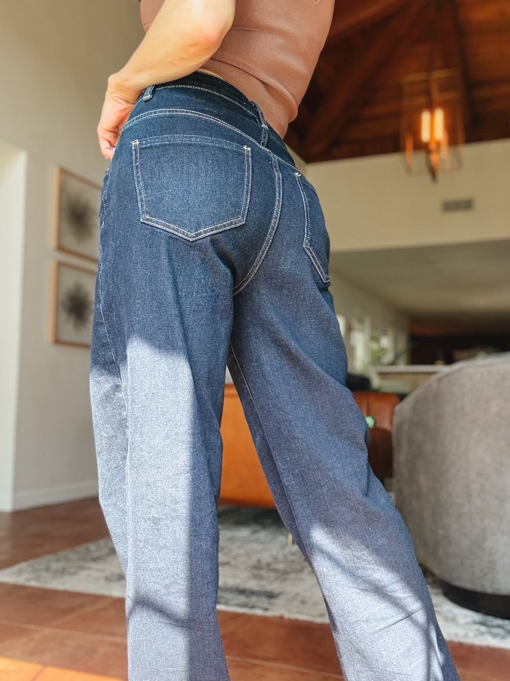 The Real Deal By Mica - High Rise Wide Leg Yoke Jeans