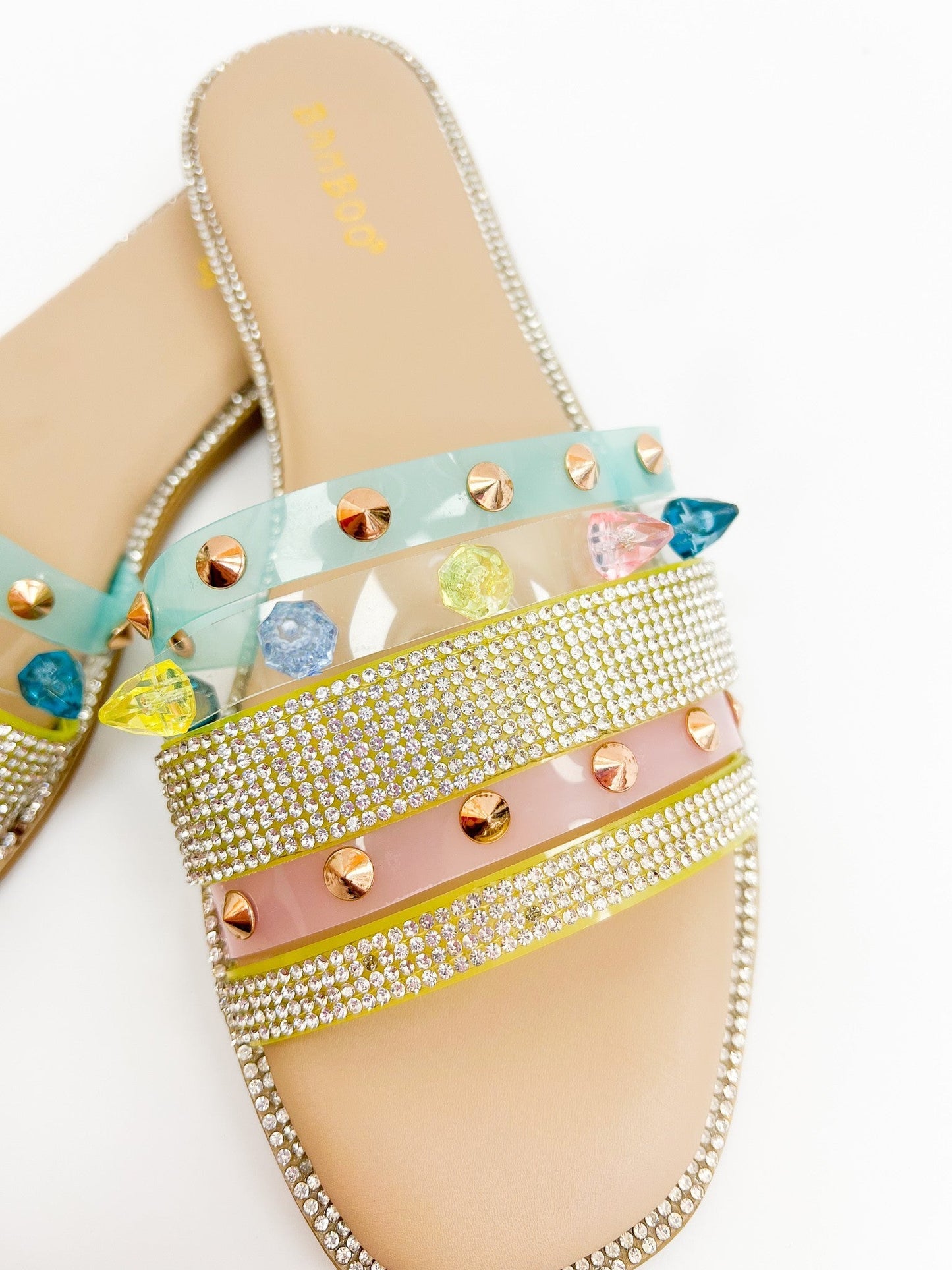 Rhinestone Strappy Toe Sandals - 3 Colors!