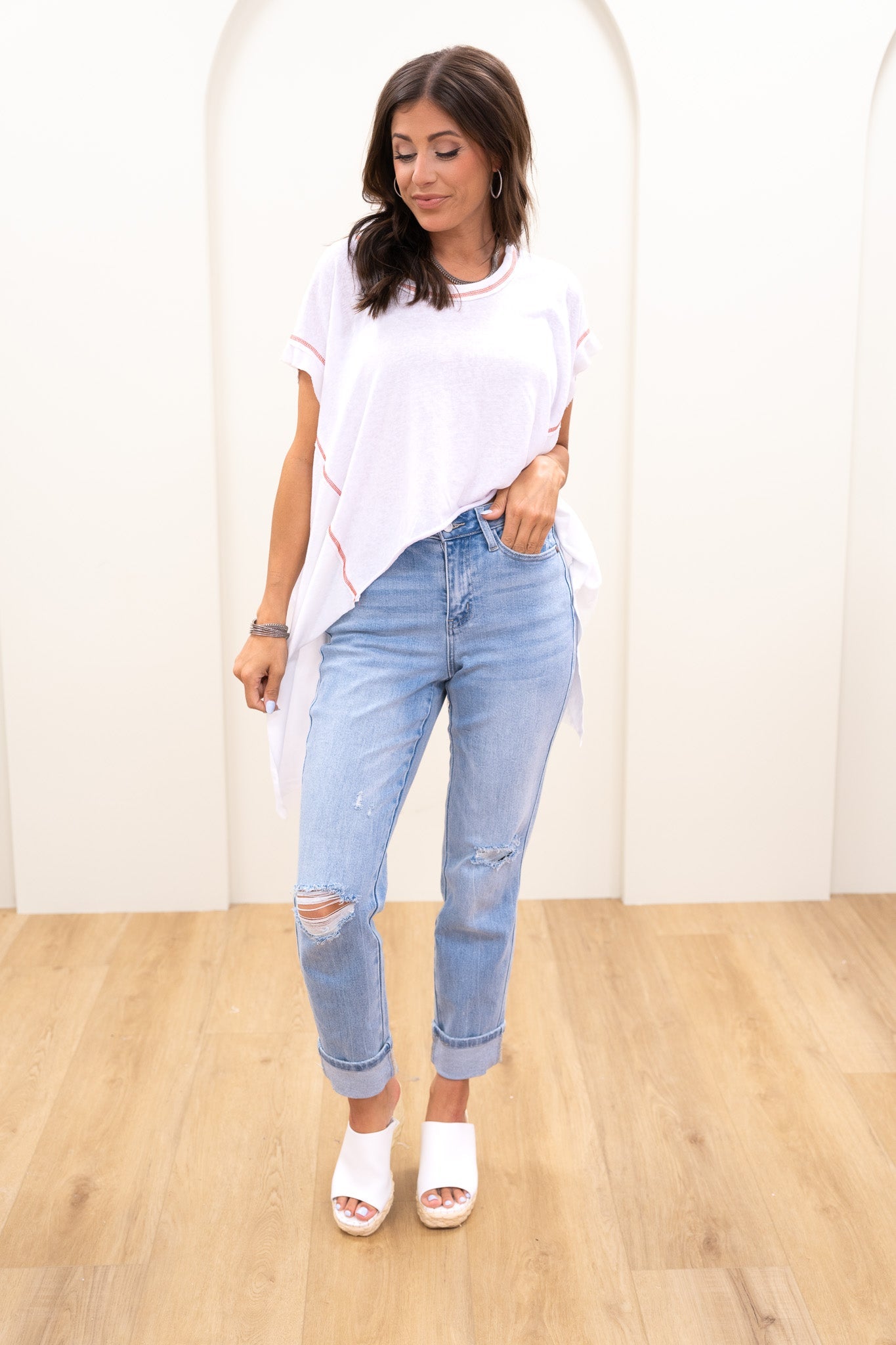 Judy Blue Star Struck Mid Rise Cuff Boyfriend Jeans *JB