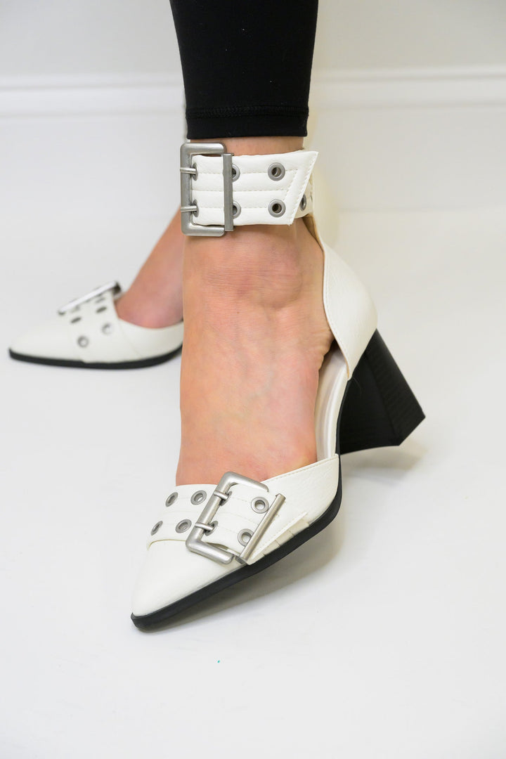 The Lux Pointed Heels - White