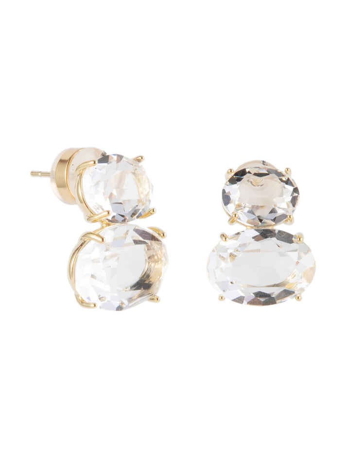 Gemma Earrings - Gold Clear