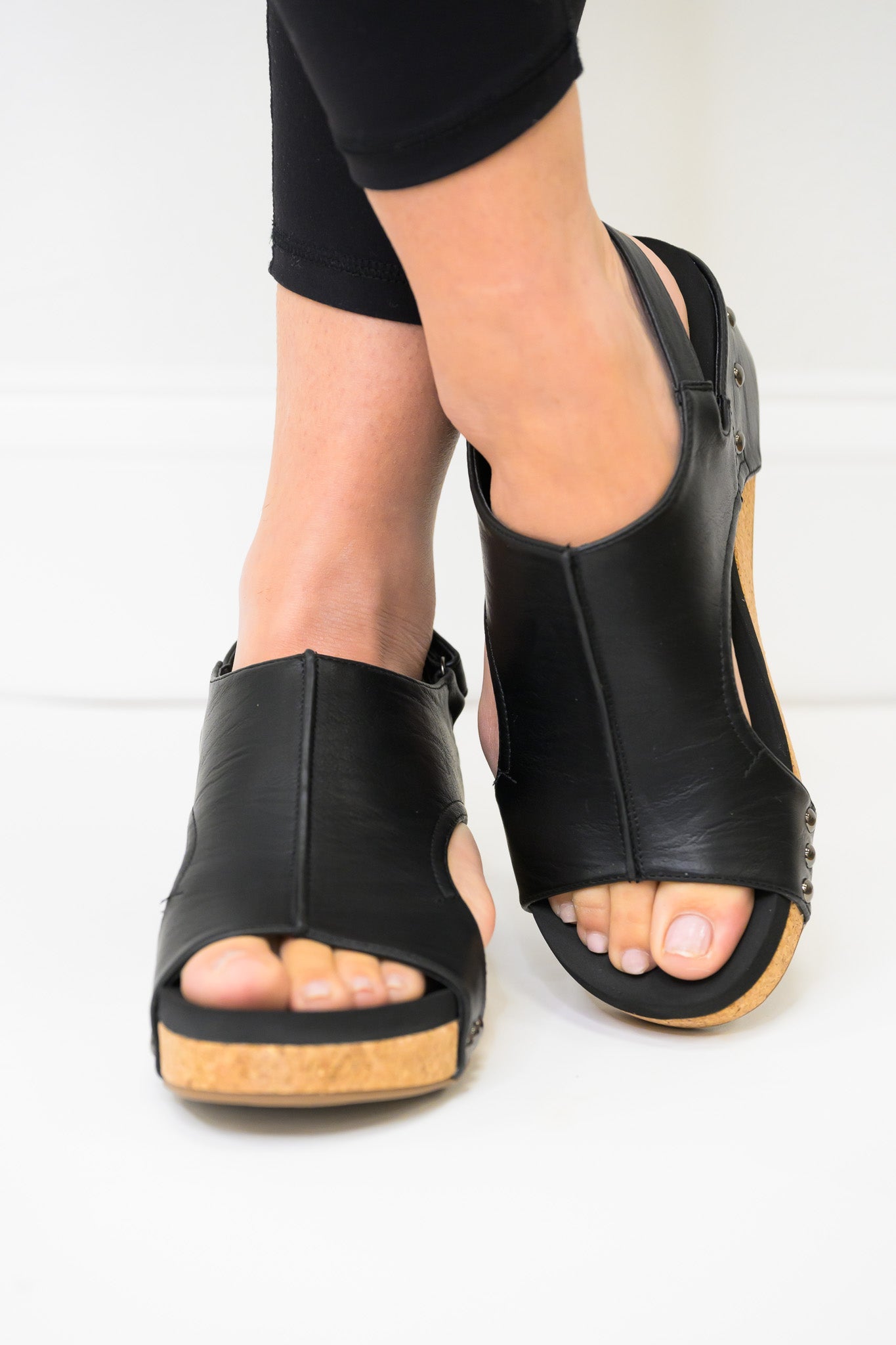 Corky's Volta II Wedge Sandal - Black Smooth