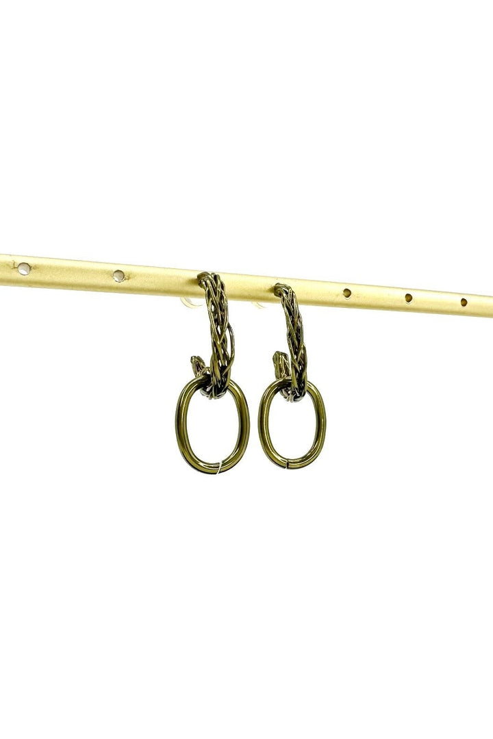 Another One Bites The Dust Earrings - Liquid Metallic Lemongrass