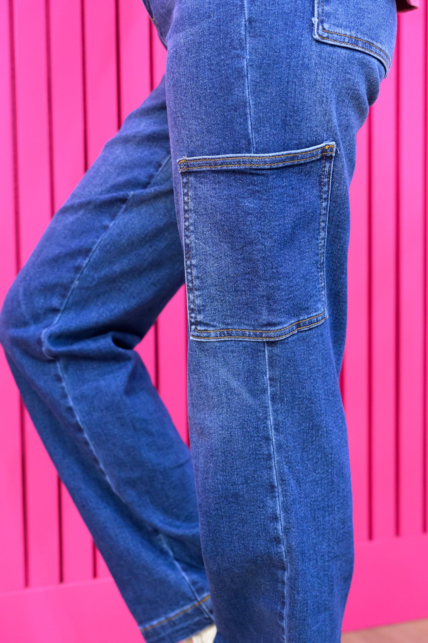 Judy Blue Heidi High Rise Cargo Wide Leg Jeans