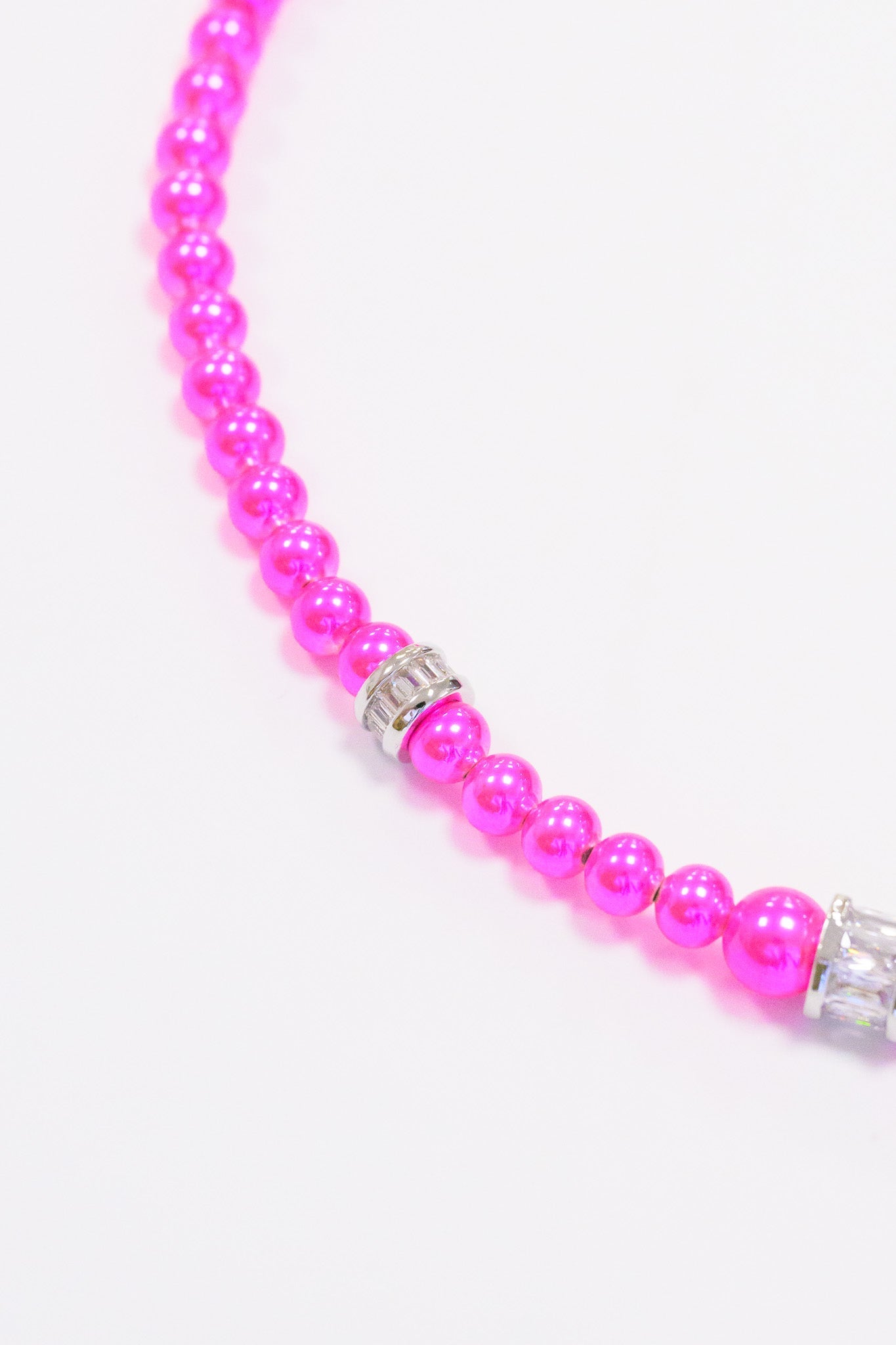 Let You Love Me Necklace - Silver Metallic Neon Pink