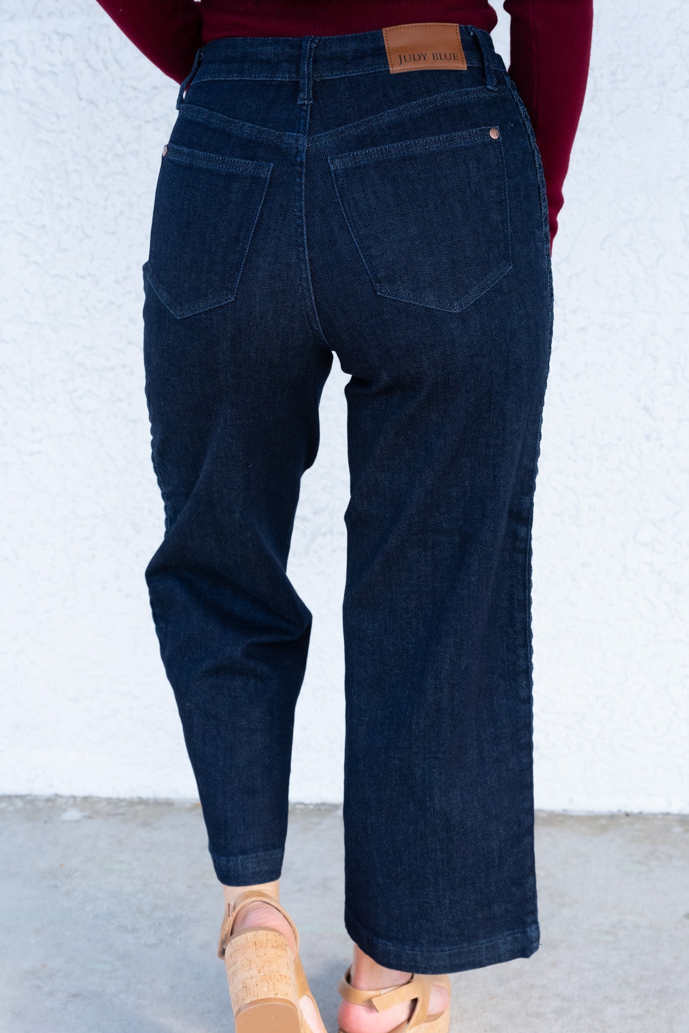 Weave With It By Judy Blue - High Rise Crop Wide Leg Jeans
