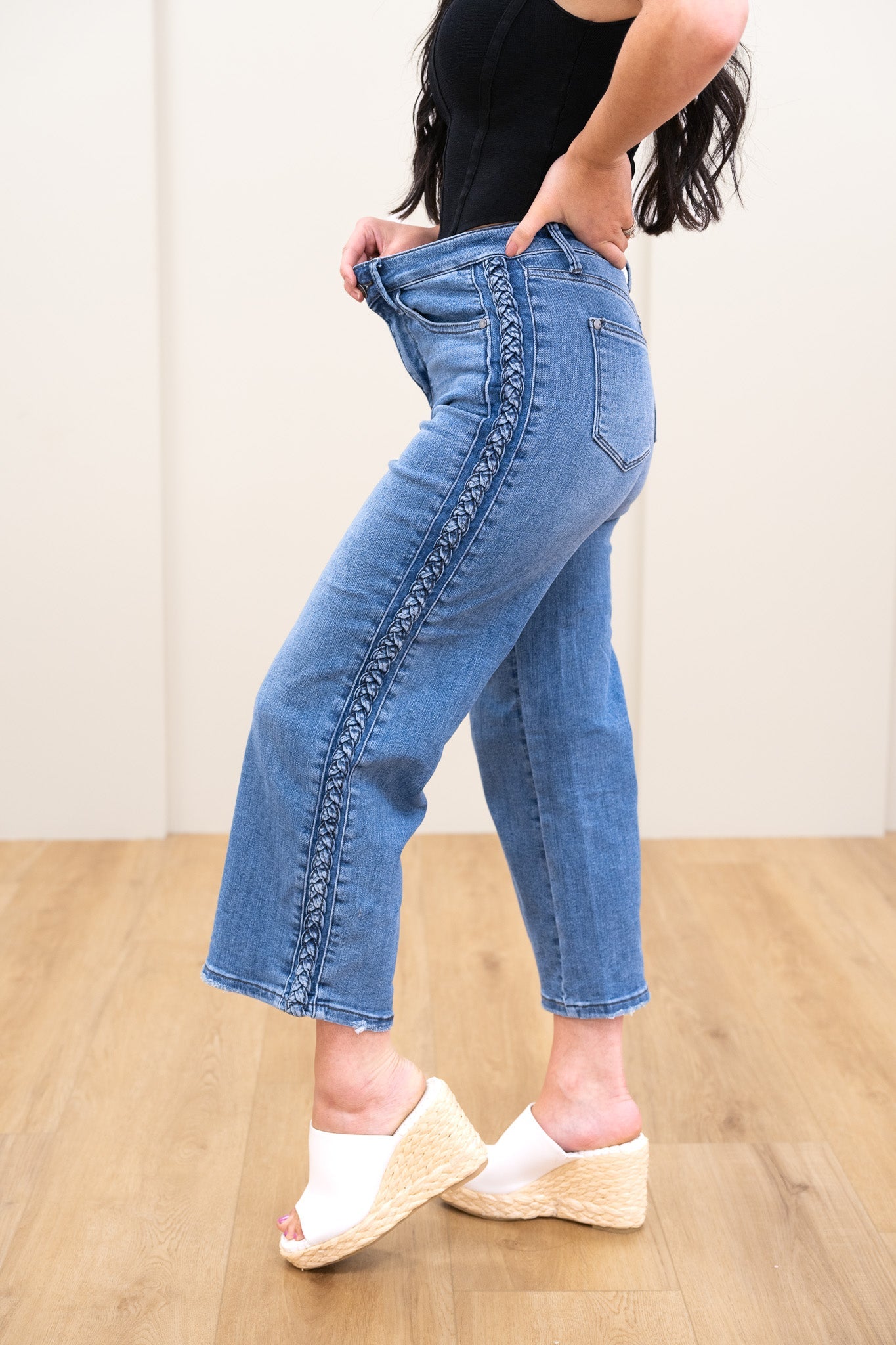 Judy Blue We Belong Together Braided High Rise Jeans